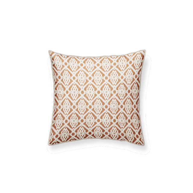 Cojín decorativo cuadrado Cibeles Mini silueta algodón, lino teja cordoncillo 50x50cm