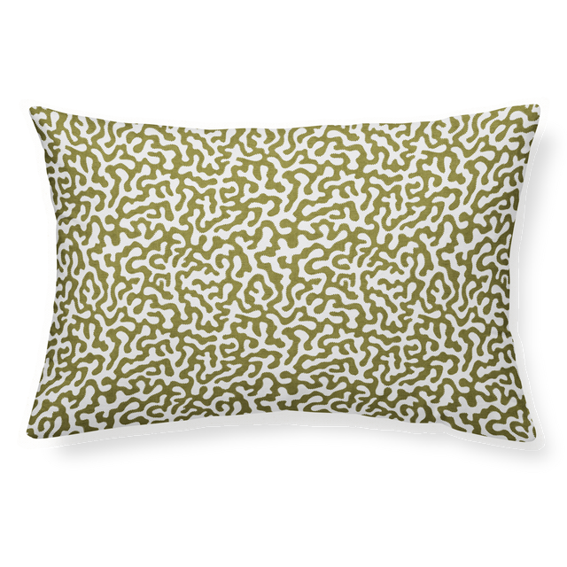 Cojín decorativo rectangular Xenia curva algodón, lino coralino cordoncillo 30x50cm