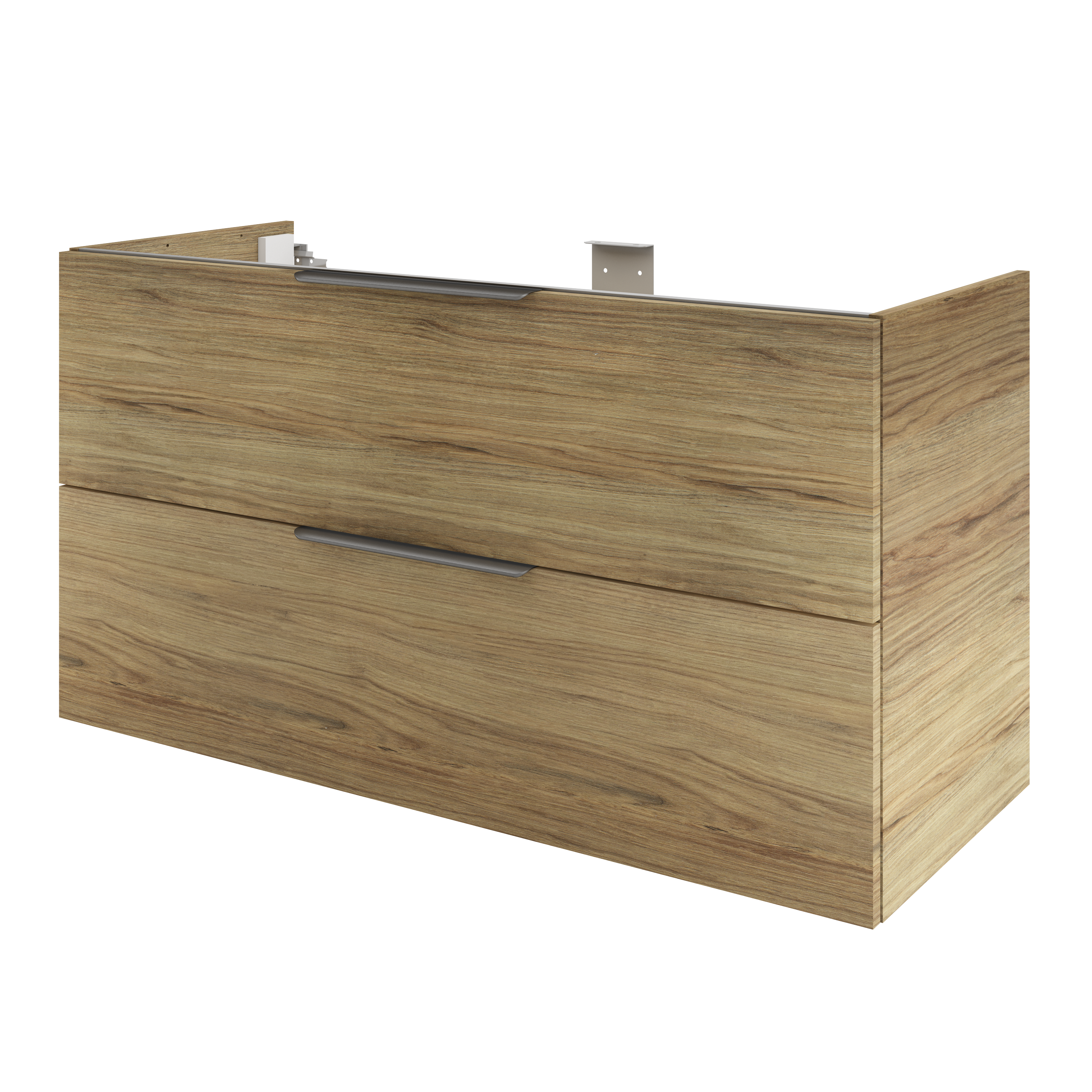 Meuble sous-vasque 2t L.120cm x H.64cm x P.48cm effet chêne miel Neo line - 4