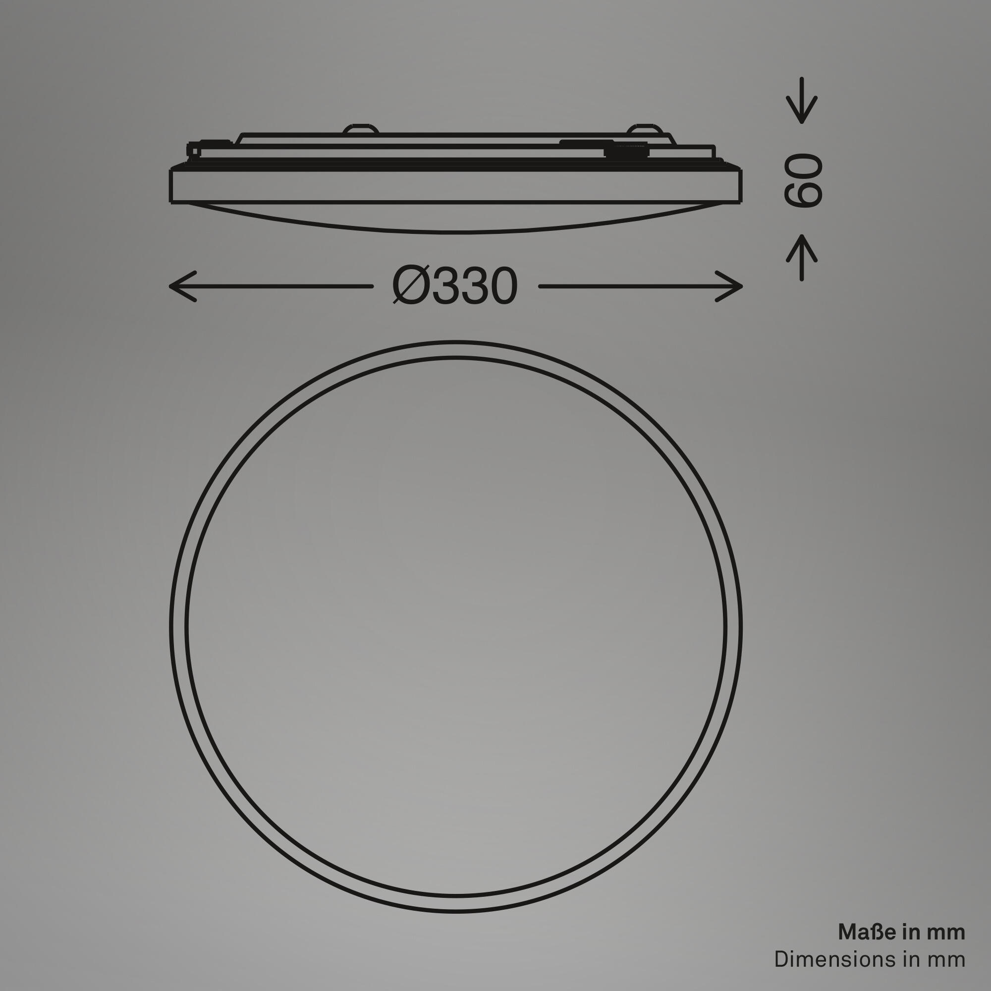 Plafón LED de interior redondo gris BRILO 2400 lm blanco cálido Ø33 cm - 2