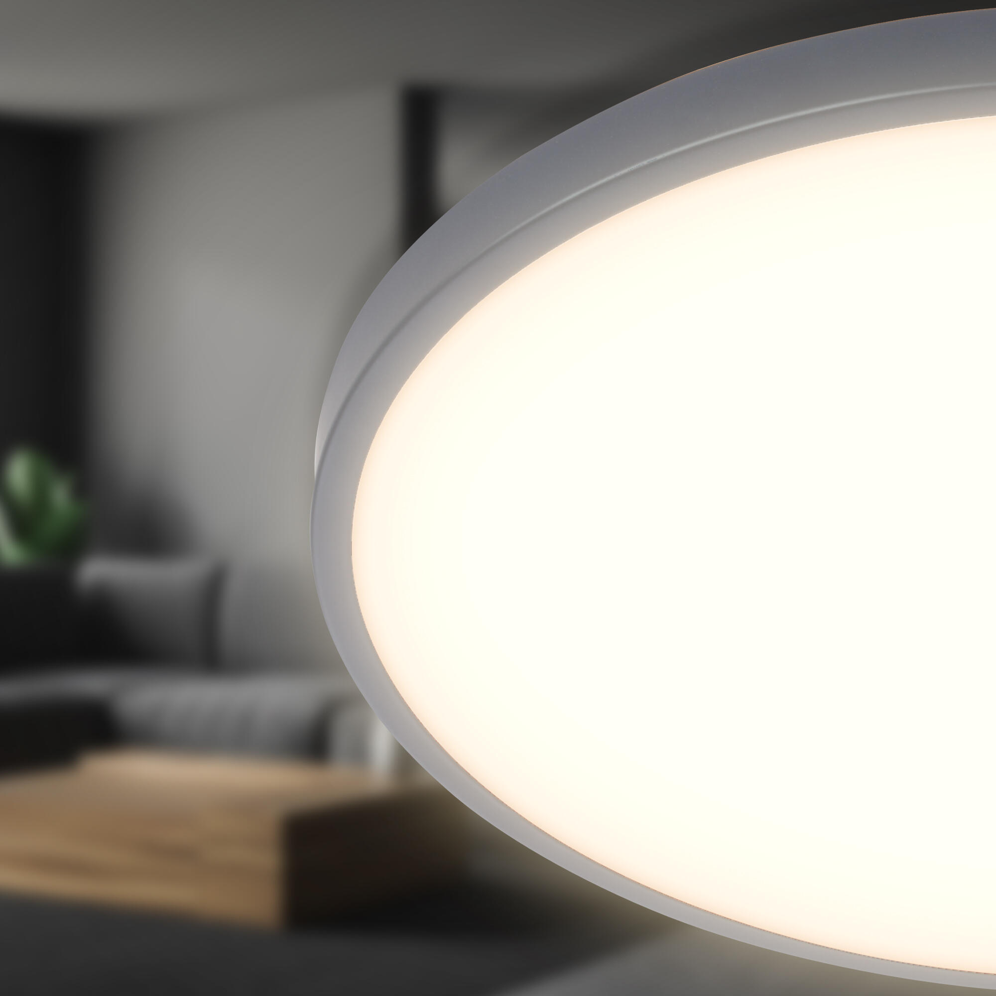 Plafón LED de interior redondo negro BRILO 2400 lm blanco cálido Ø33 cm - 4