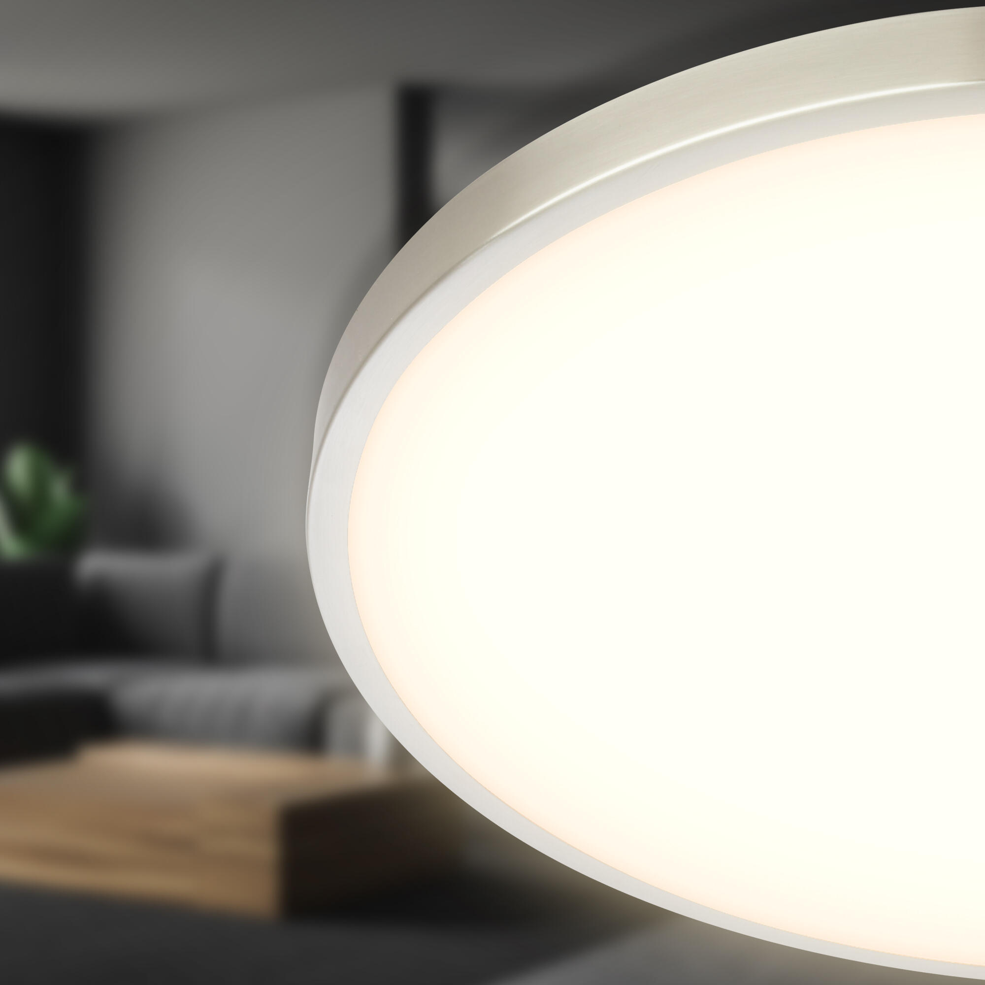 Plafón LED de interior redondo gris BRILO 2400 lm blanco cálido Ø33 cm - 4