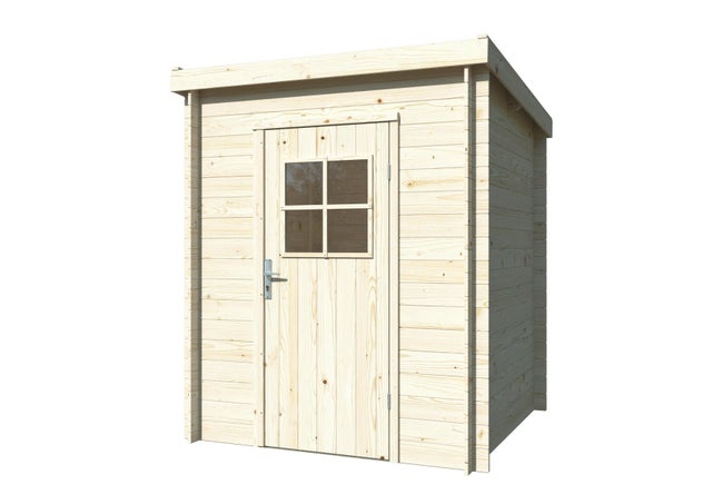 Caseta de madera ZOE 1 de 181x208x180 cm y 3.26 m2 con 19 mm espesor y puerta WHITEWOOD