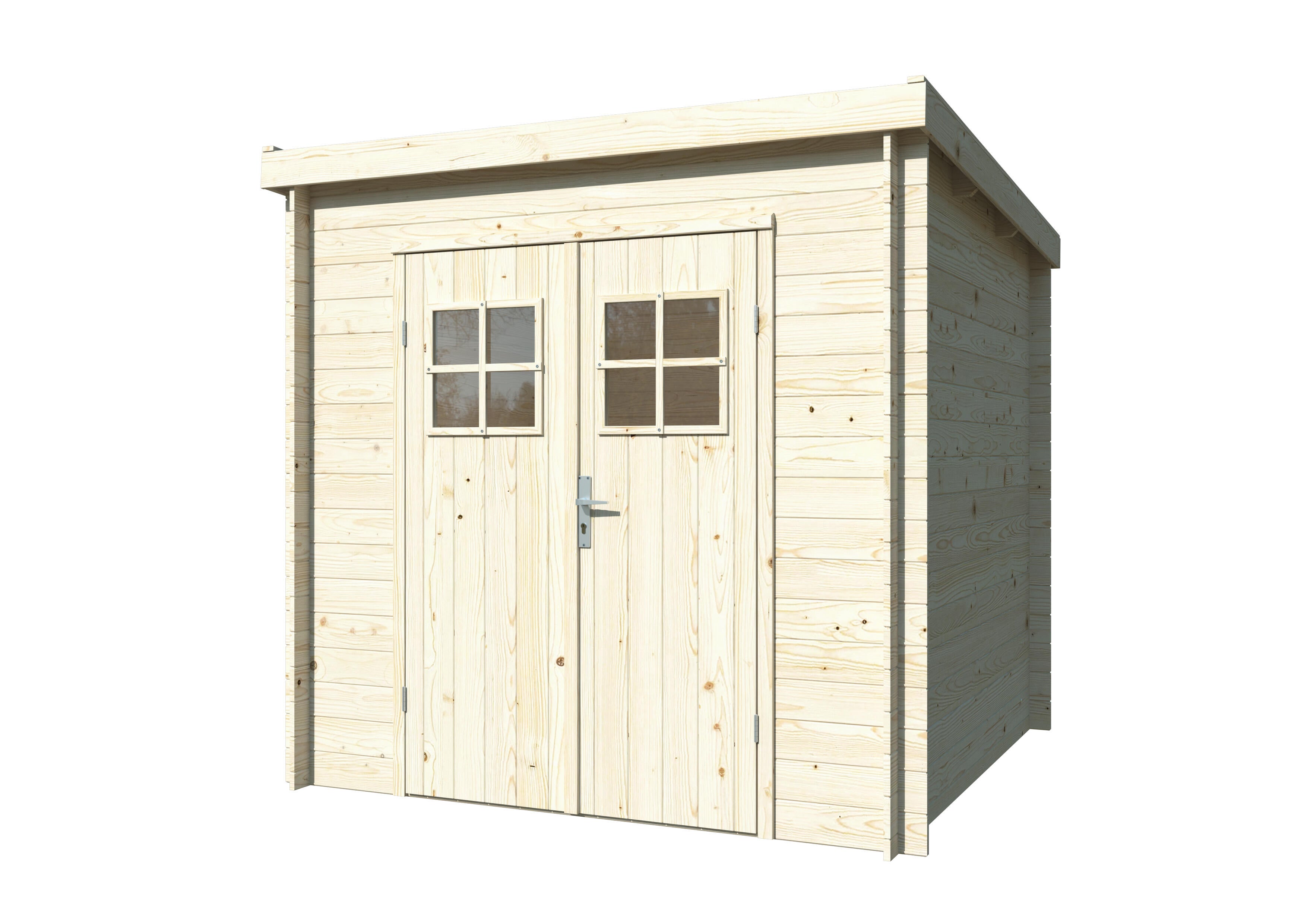 caseta de madera caseta zoe 2 de 220x208x220 cm y 484 m2 con 19 mm espesor y doble puerta whitewood