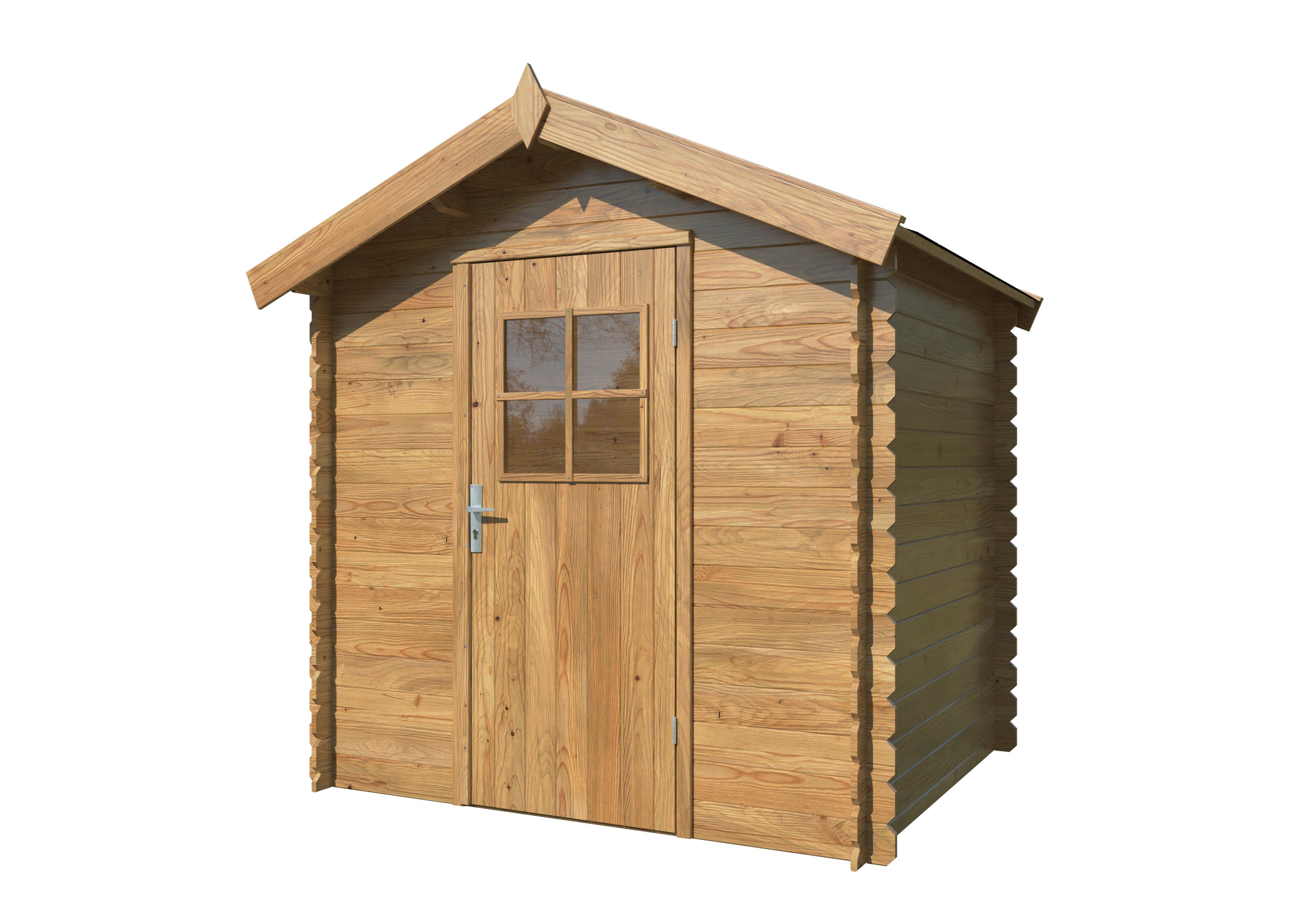 caseta de madera pablo marron de 191x218x218 cm y 416 m2 con 19 mm espesor y puerta abatible whitewood