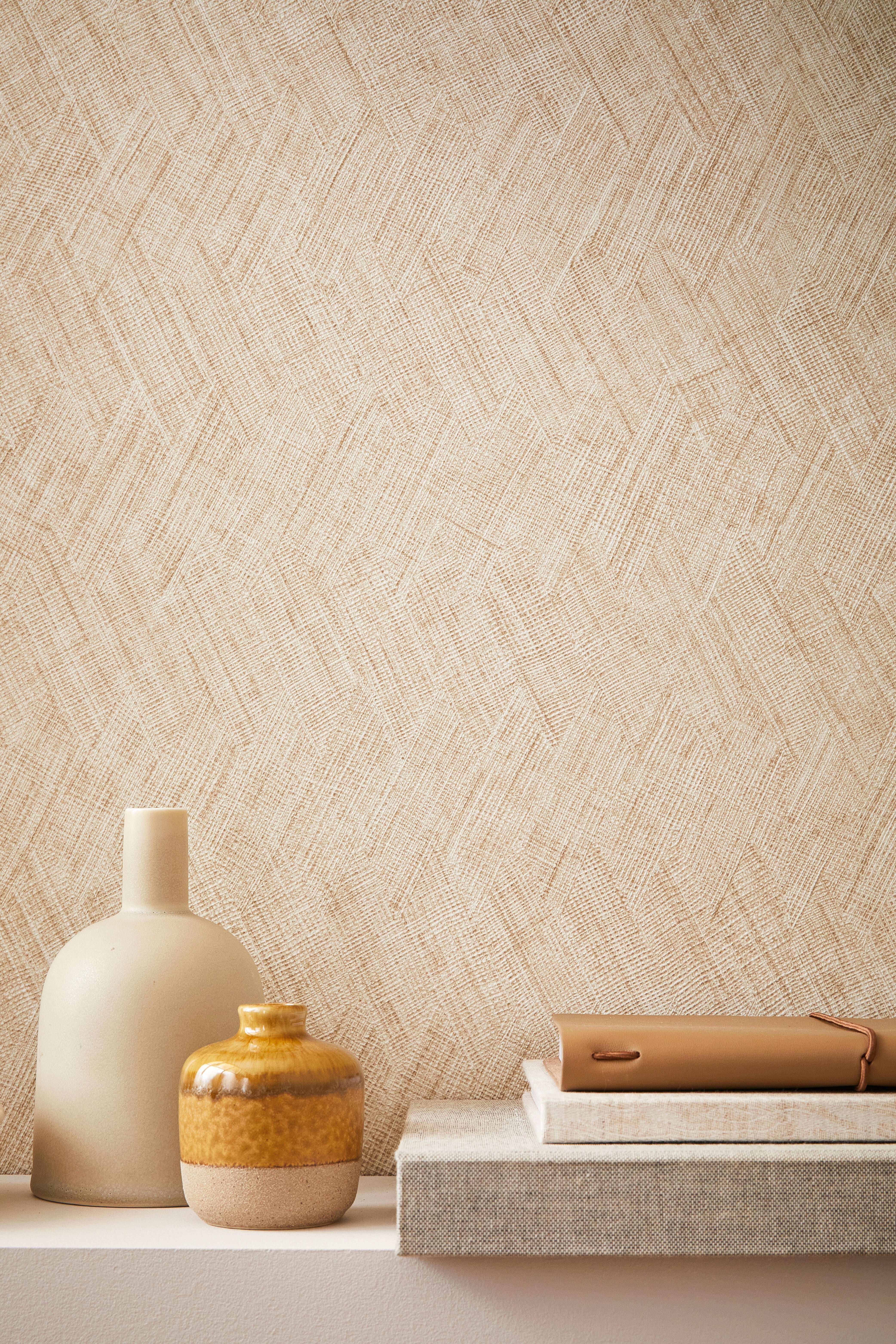 Papier peint vinyle Paille yuno beige - 6