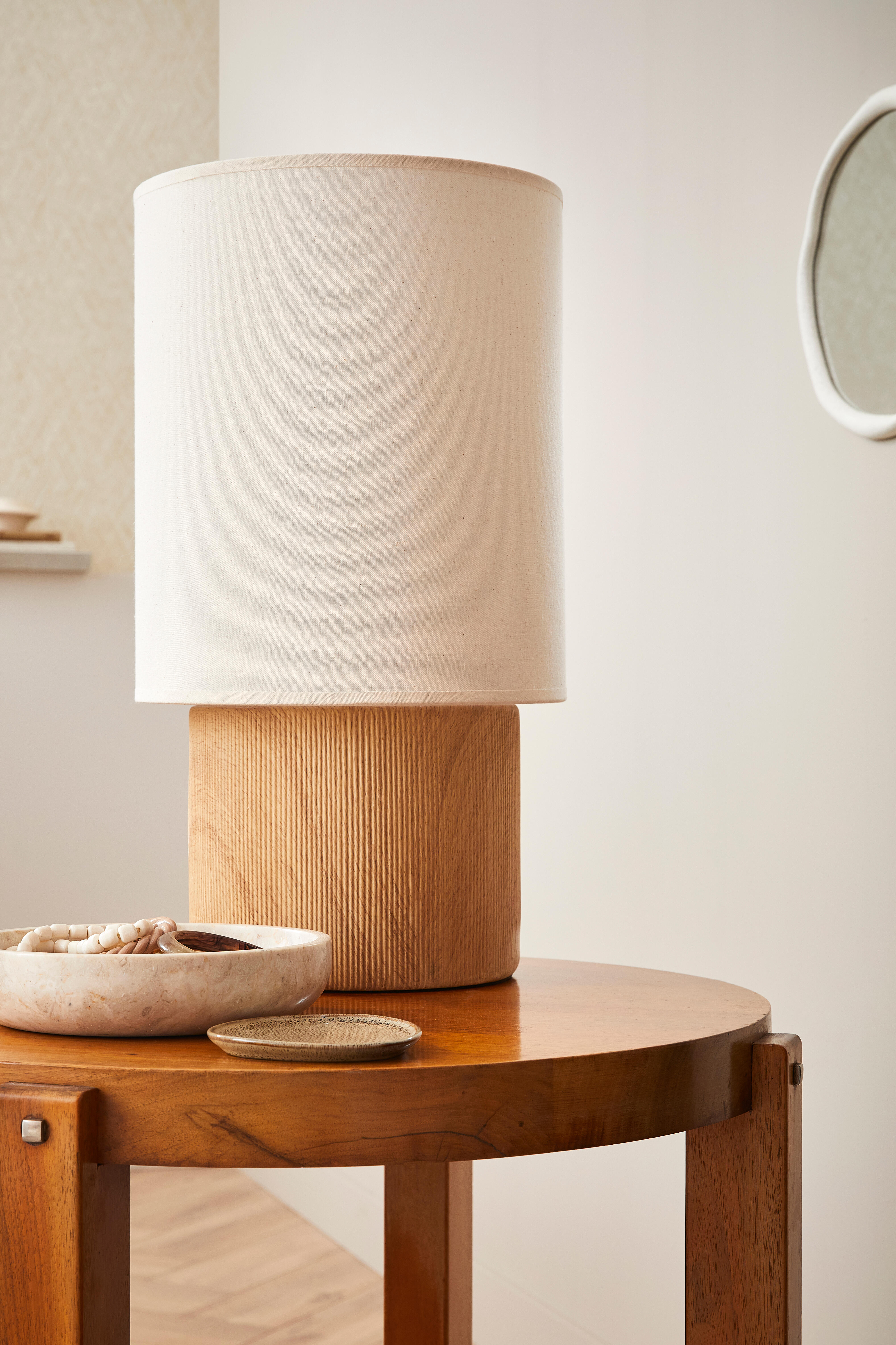 Lampe Rhodes, céramique, beige, H.51 cm, E27 - 2