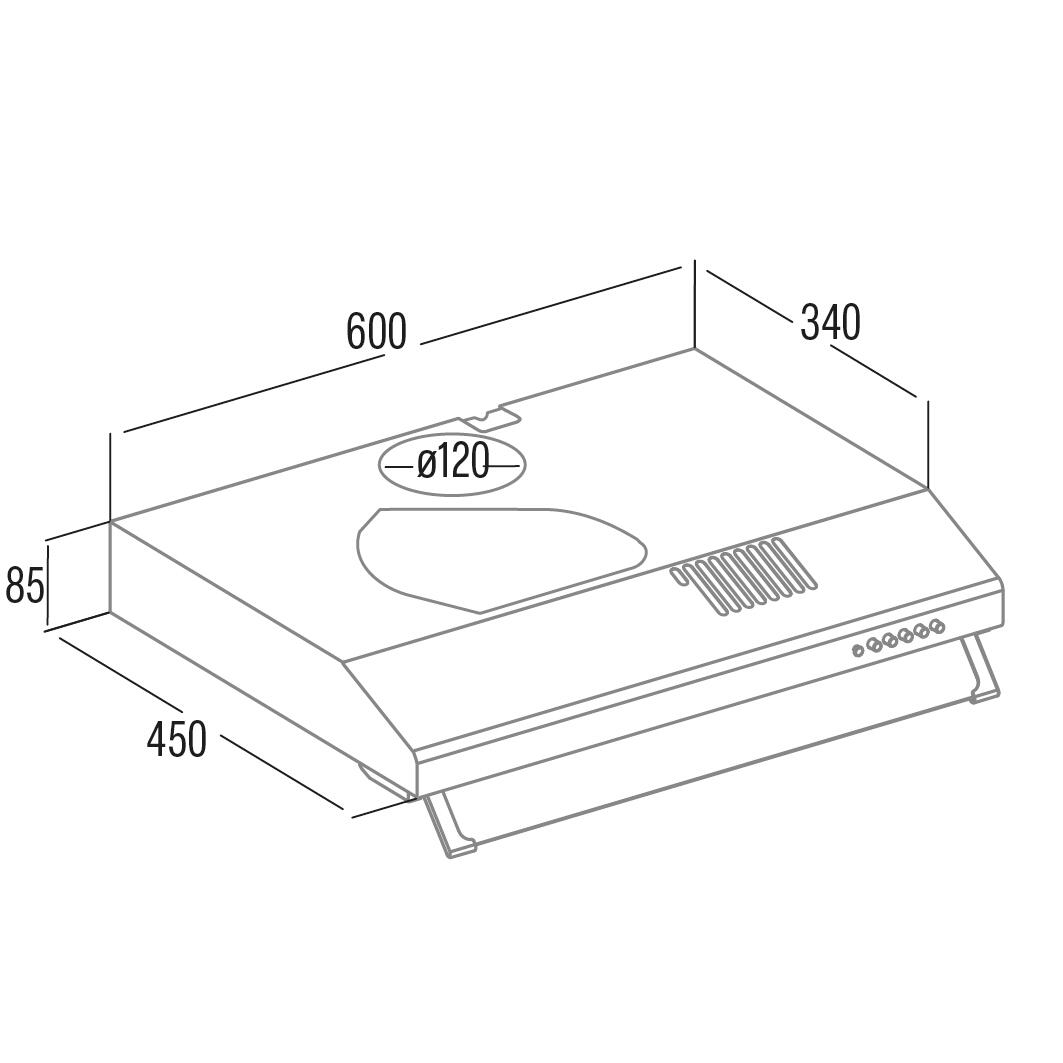 Exaustor de móvel 162m3/h 60x45x8,5 cm cinza Cata LFK-6001 - 2