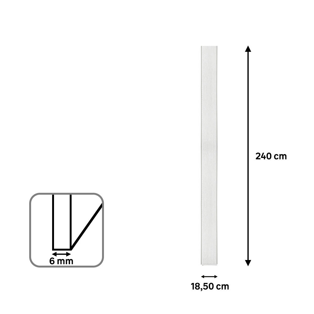 Revestimiento de pared decorativo efecto cemento de PVC Dumaclin blanco apto para exterior de 240x18.5cm - 5
