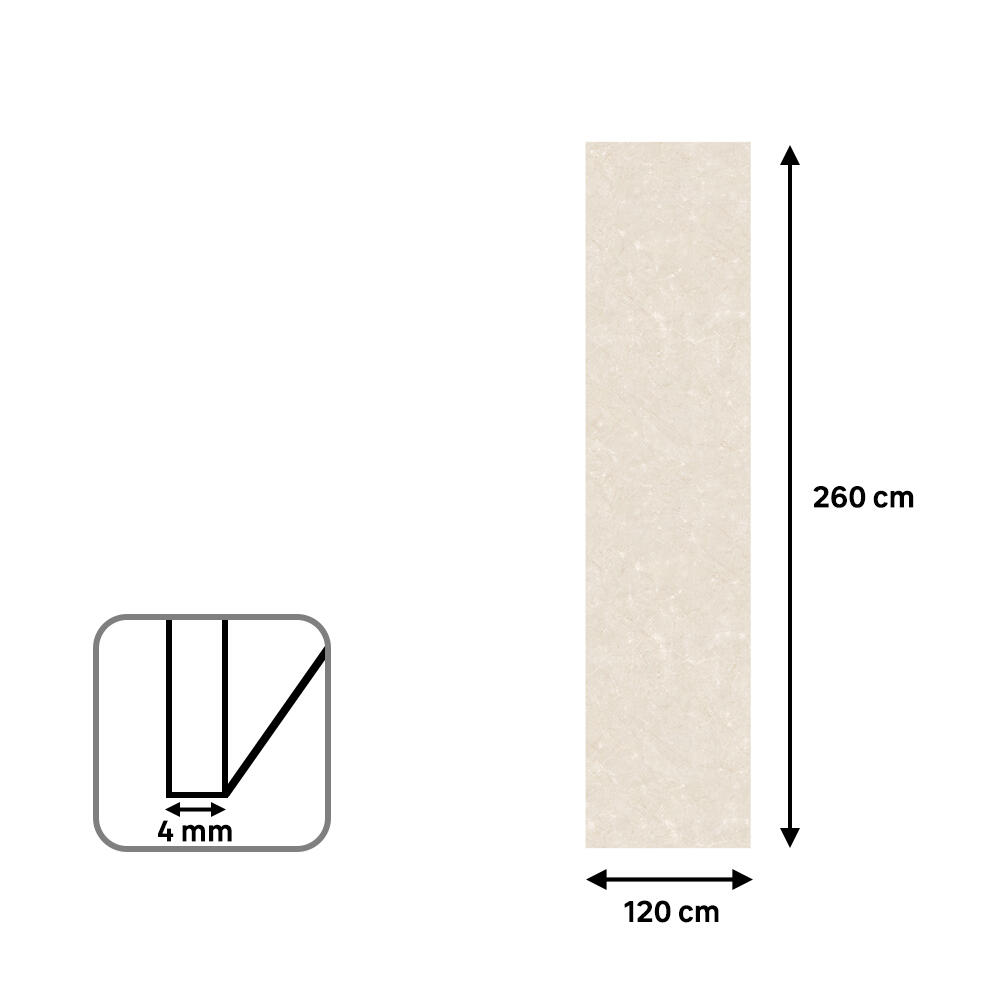 Revestimiento de pared decorativo efecto mármol vinílico SPC Nera marfil brillo 260x120cm - 5