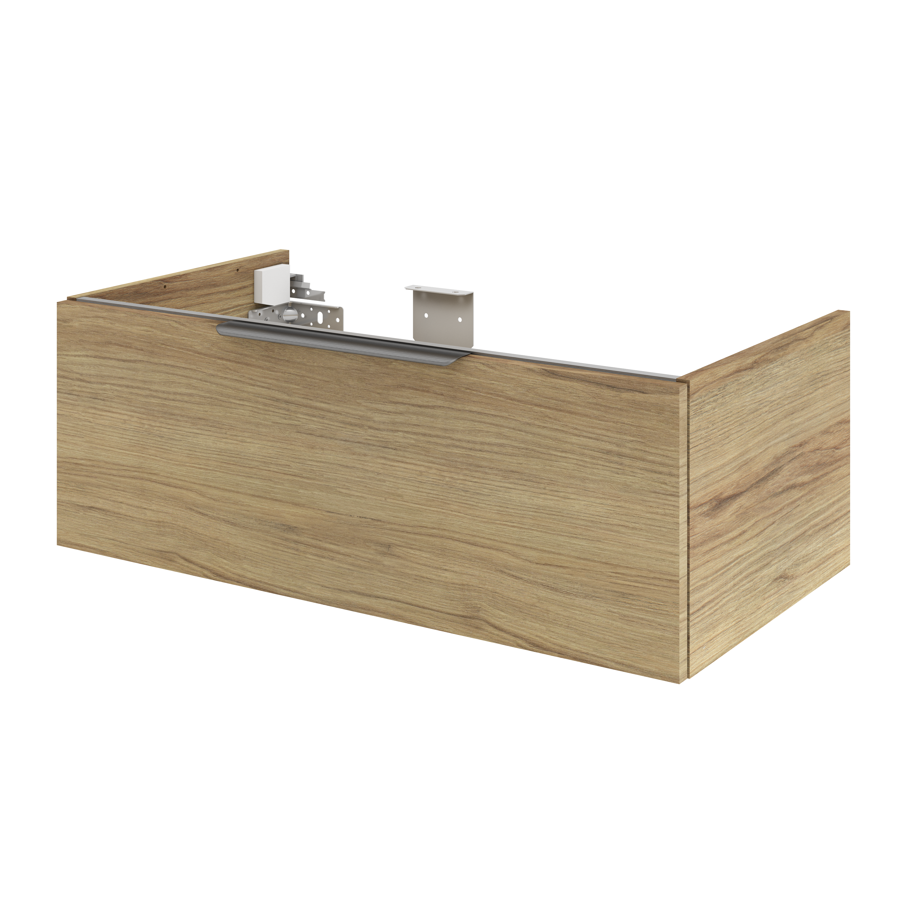 Mobile da bagno sospeso sotto lavabo L 90 x H 32 x P 48 cm rovere lucido, 1 cassetto SENSEA Neo - 3