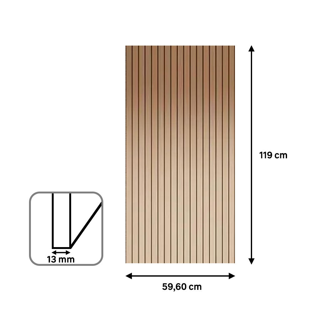 Revestimiento de pared palillería efecto 3D MDF Equa color roble/negro 119x59,6 cm - 7