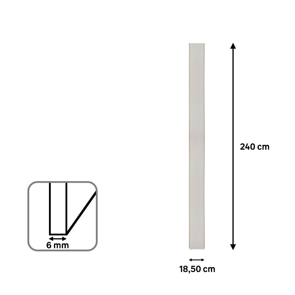 Revestimiento de pared decorativo efecto madera de PVC Dumaclin Cream crema apto para exterior 240x18.5cm - 5