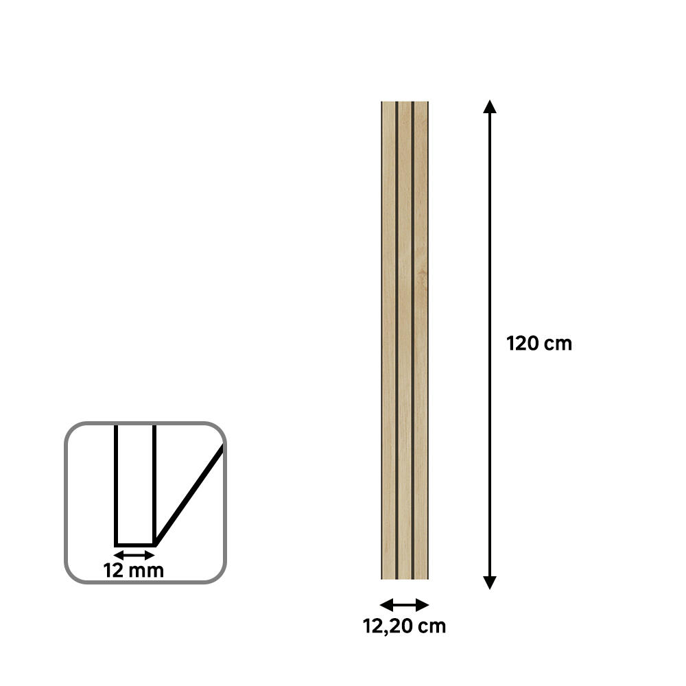 Revestimiento de pared decorativo efecto 3D de poliestireno de palilleria Wall pan Nordik roble de 120x12 cm - 6