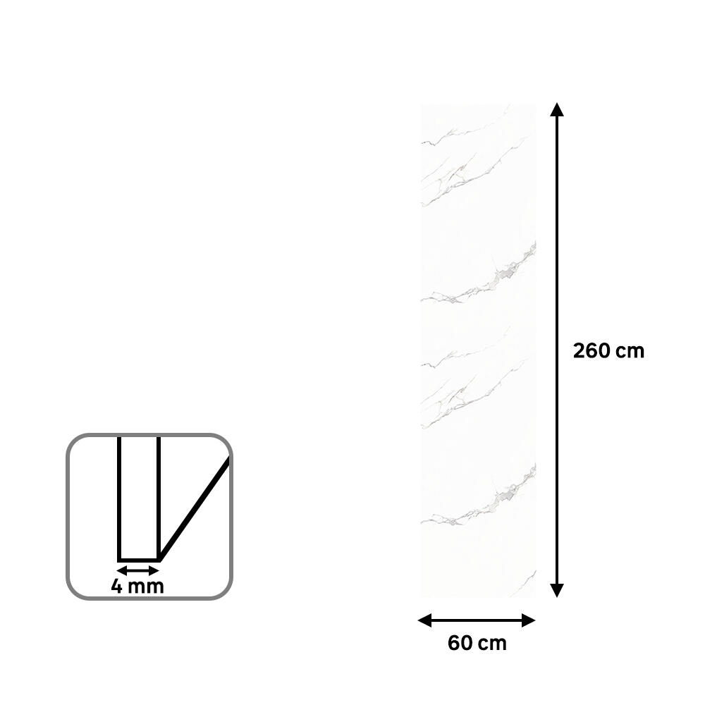 Revestimiento de pared decorativo efecto mármol vinílico SPC Imperium blanco 260x60cm - 5