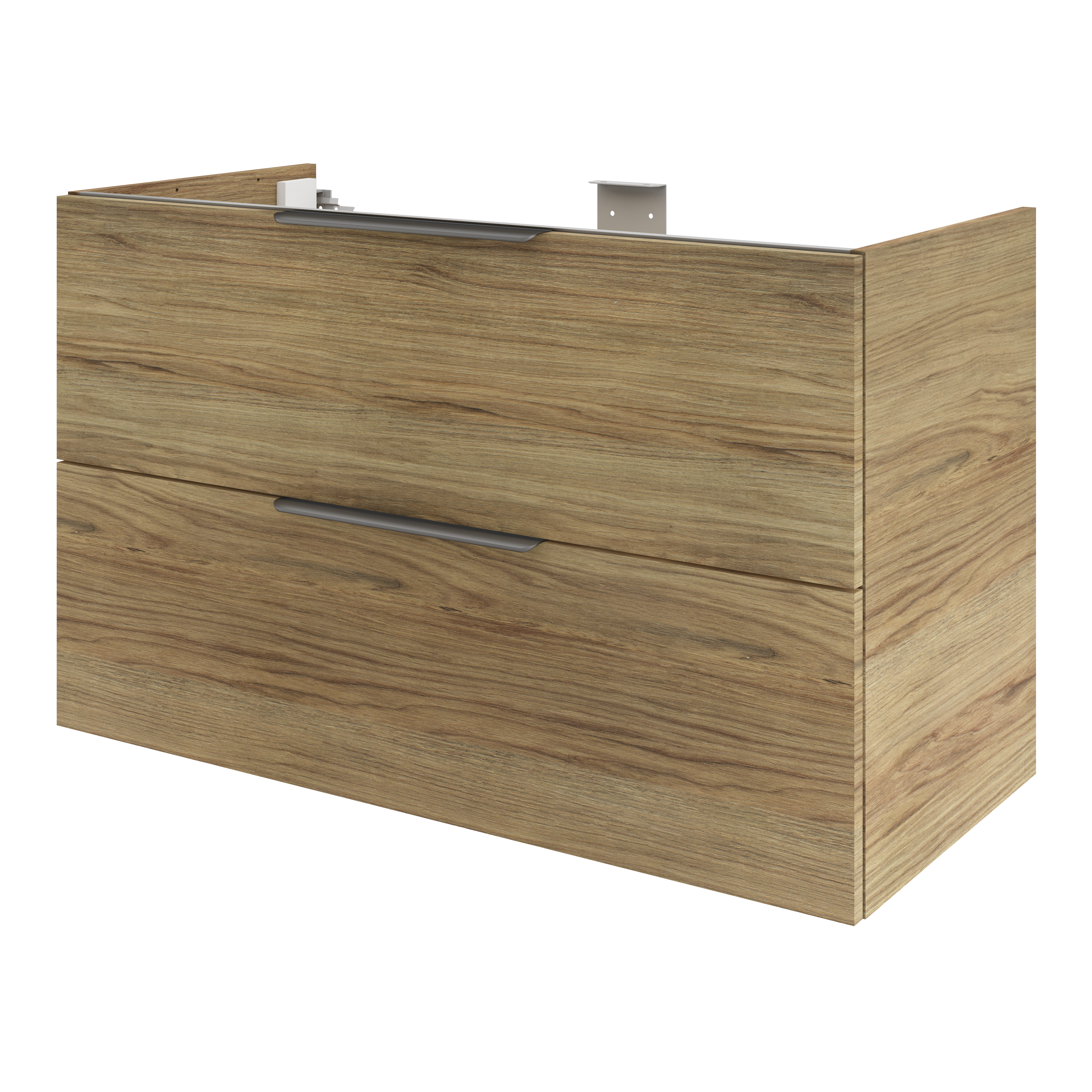 Meuble de salle de bains l.105 x H.64 x P.48 cm, effet chêne miel, Neo line - 3