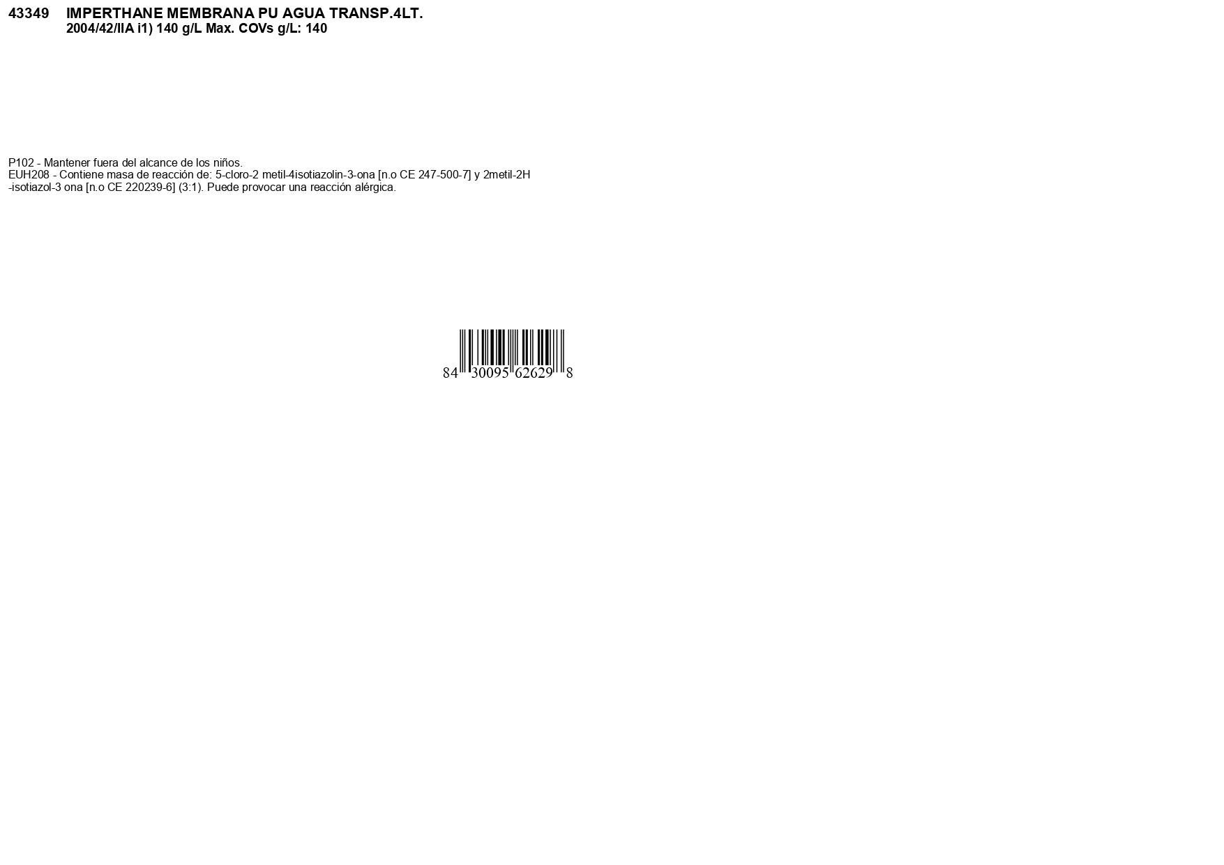 IMPERMEABILIZANTE MEMBRANA PU AQUOSA EUROTEX 4L TRANSPARENTE - 2