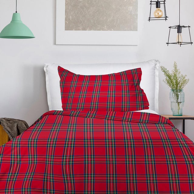 Copripiumone singolo Clan rosso in cotone 200 cm