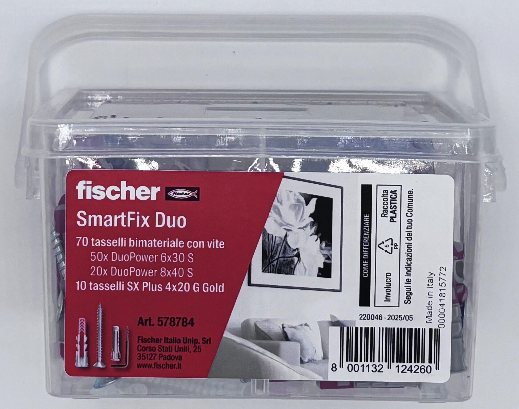 Set di tasselli  con gancio a L/Vite FISCHER Smartfix DUO  in nylon  ø 4 / 6 / 8 mm  80 pezzi - 3