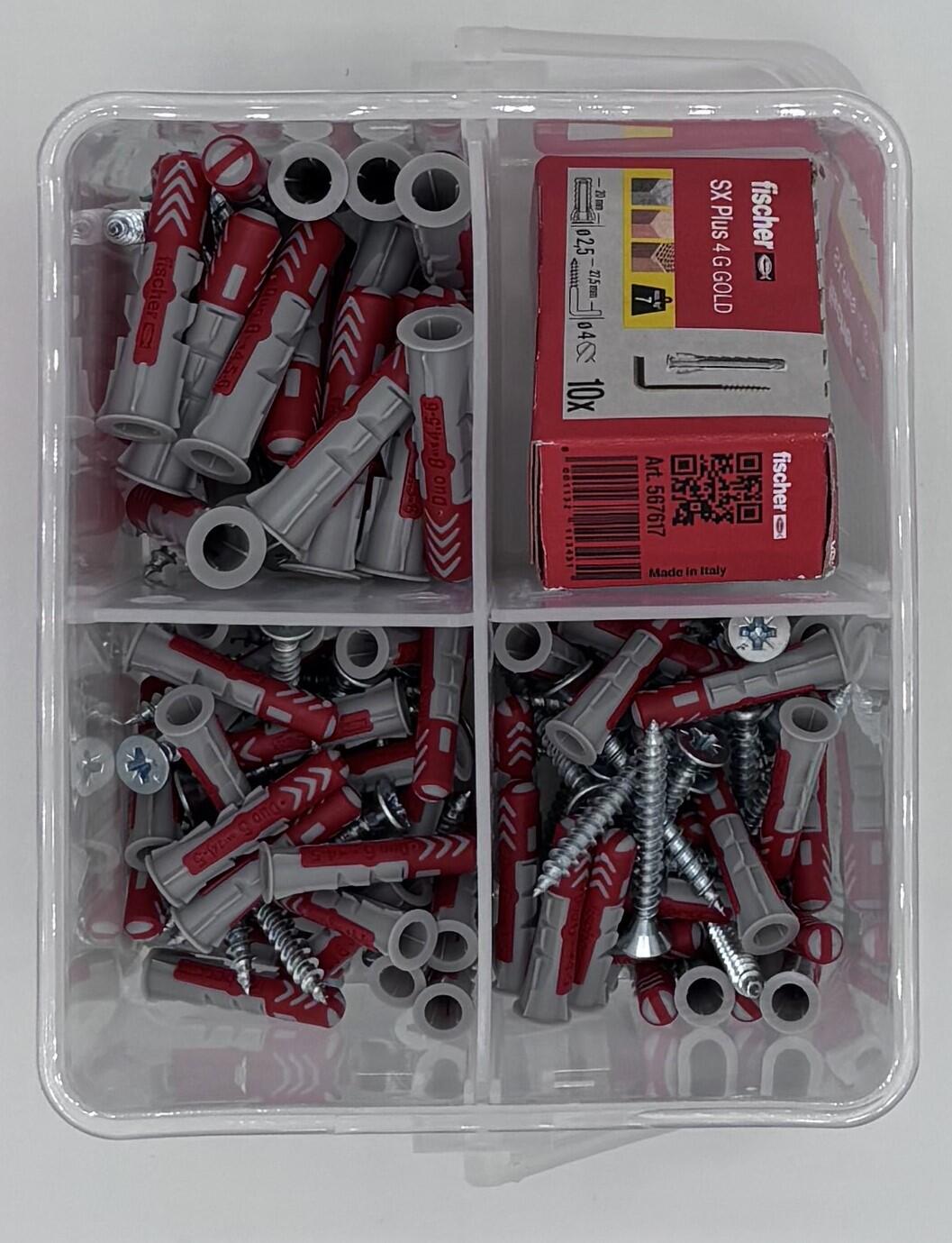 Set di tasselli  con gancio a L/Vite FISCHER Smartfix DUO  in nylon  ø 4 / 6 / 8 mm  80 pezzi - 2