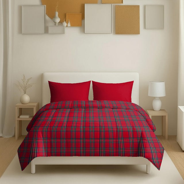 Copriletto Clan rosso in cotone 250 x 260 cm