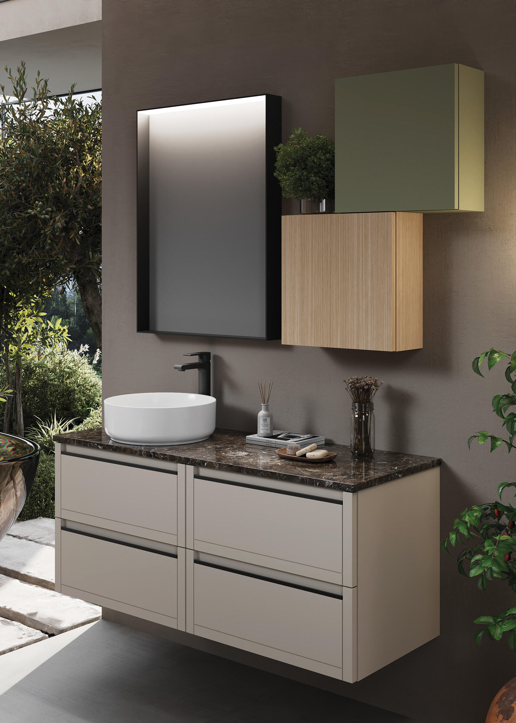 Lavabo da appoggio Kyoto tondo in ceramica bianco L36H12 - 2