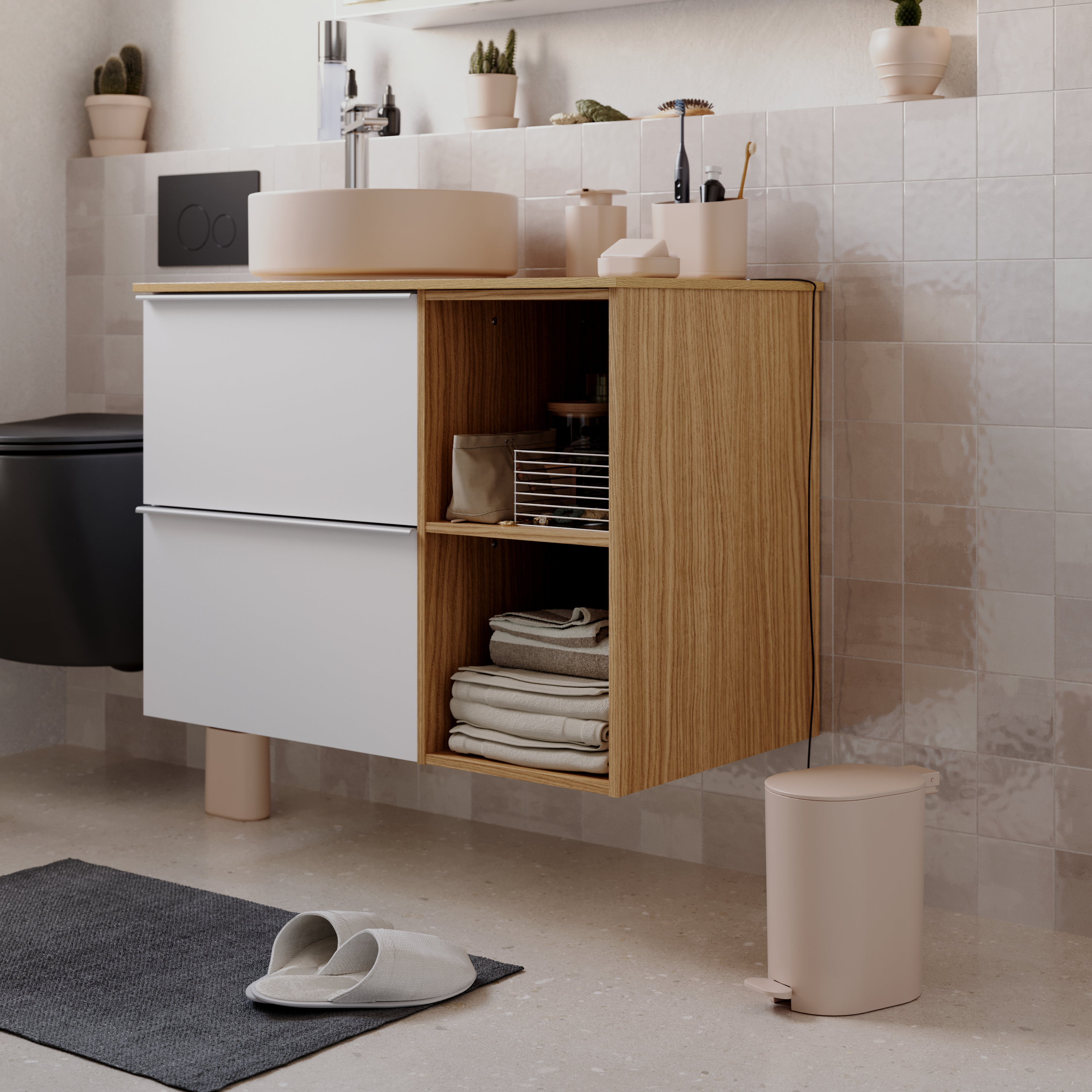 Łazienkowy kosz na śmieci Easy 3L różowy Sensea - 2