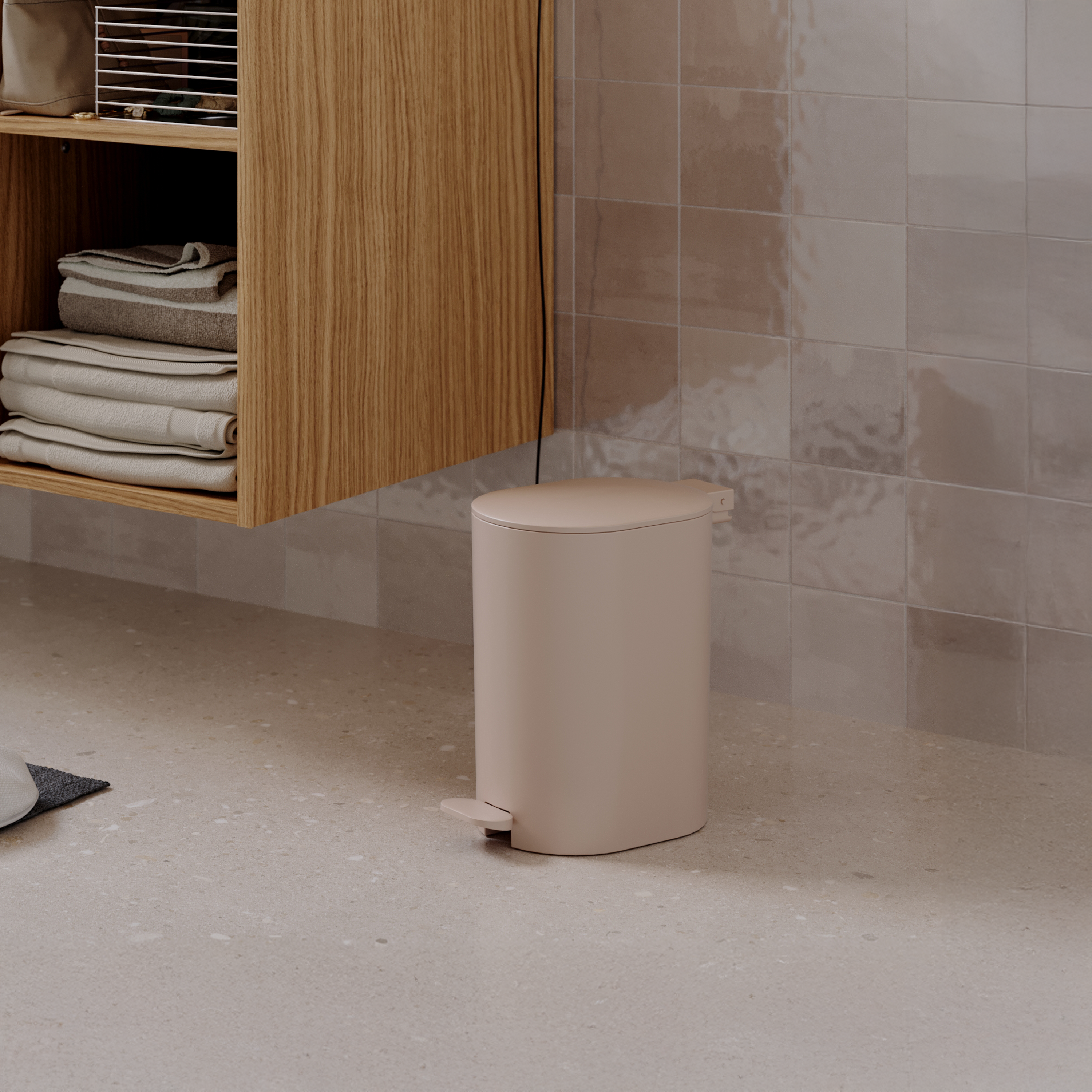 Łazienkowy kosz na śmieci Easy 3L różowy Sensea - 4