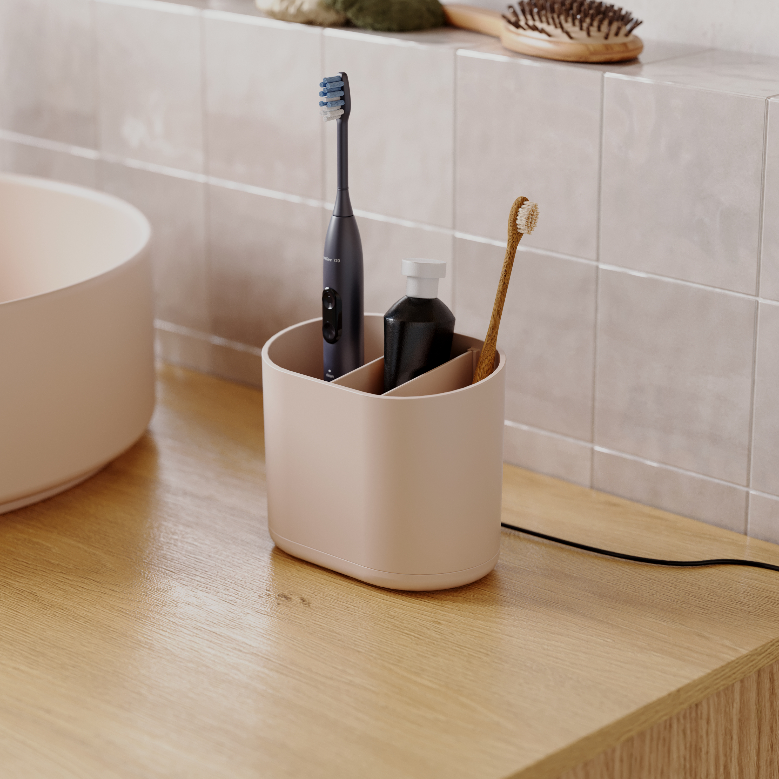 Kubek na szczoteczki do zębów Easy różowy Sensea - 8