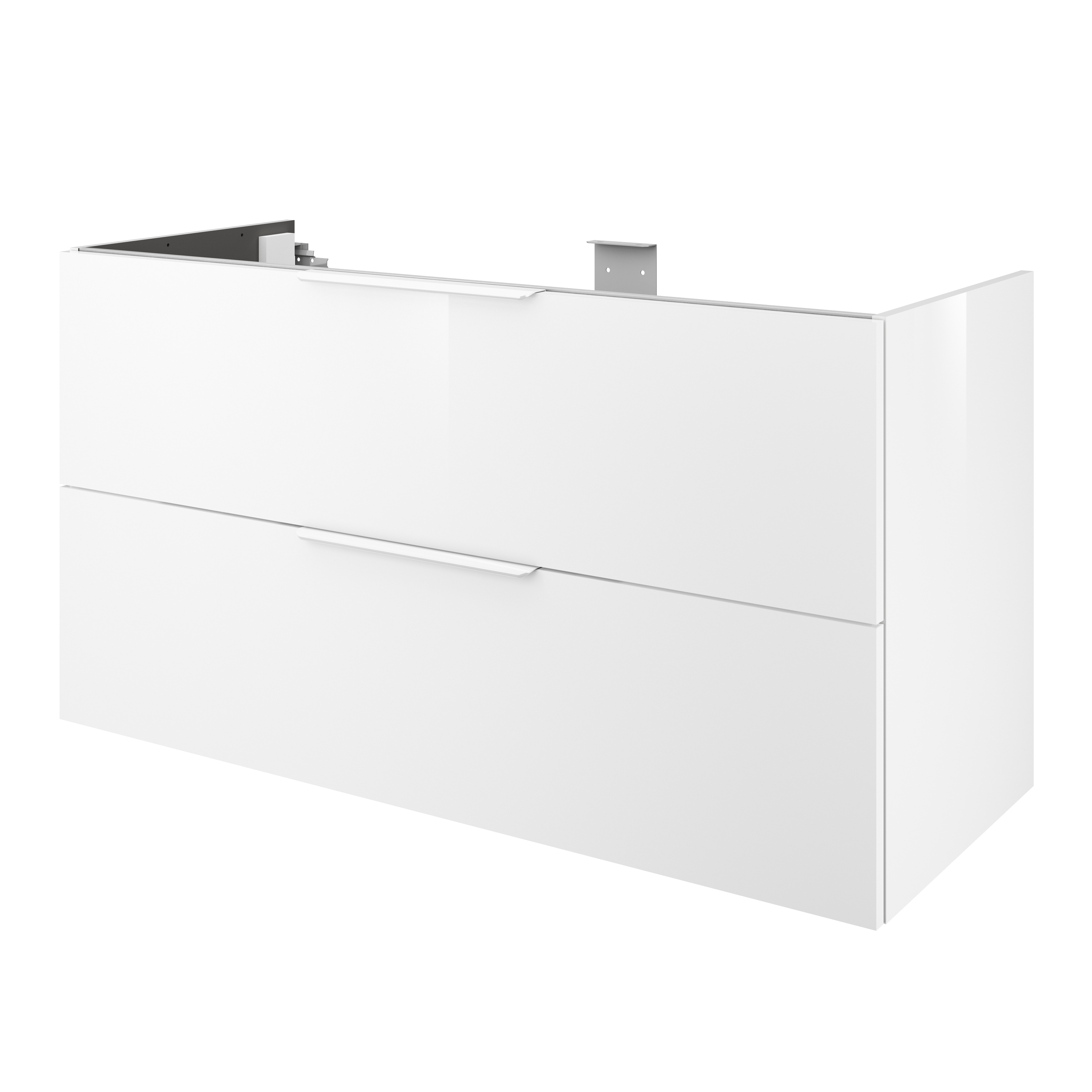 Meuble sous-vasque double vasque 2t l.120 x H.64 x P.48 cm blanc Neo line - 2