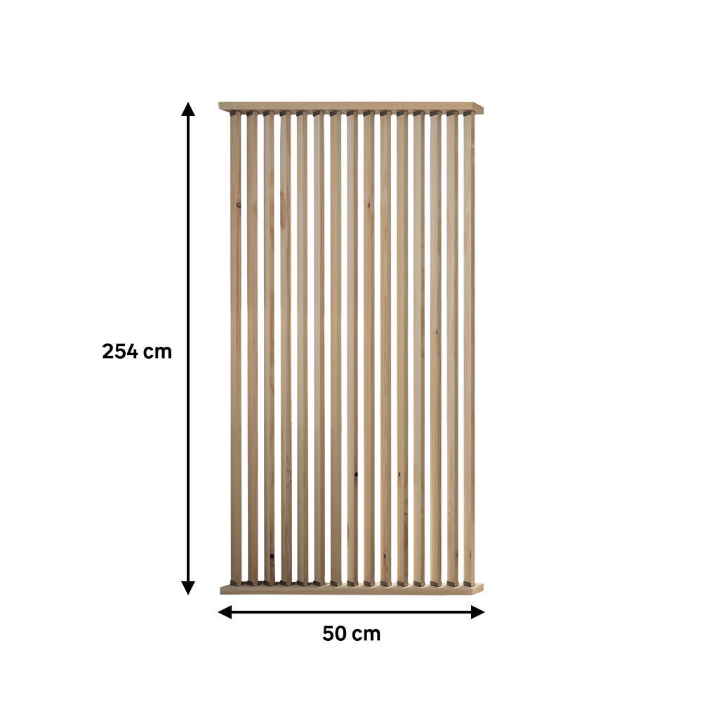 Separador de ambiente recortable madera de pino lamas giratorias medida 50x254cm - 11
