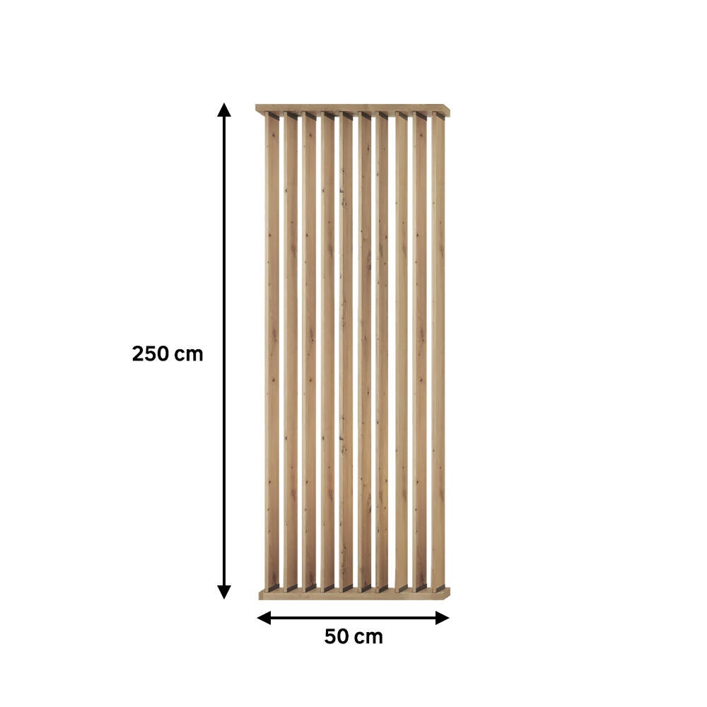 Separador de ambiente recortable madera roble lamas giratorias medida 50x250cm - 6
