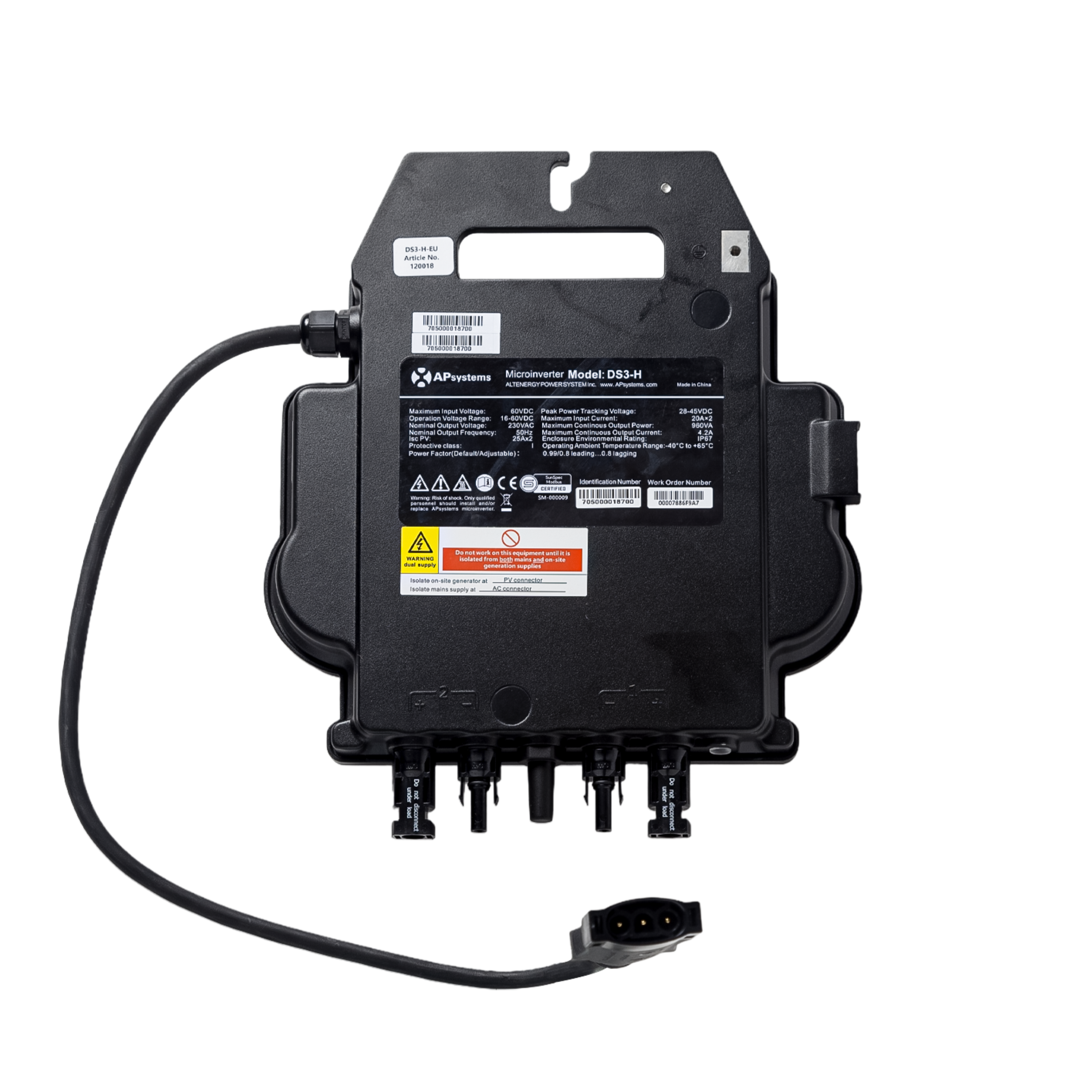 Kit 8 panneaux solaires 4000Wc, onduleur APsystems, fixations au sol /toit plat - 4