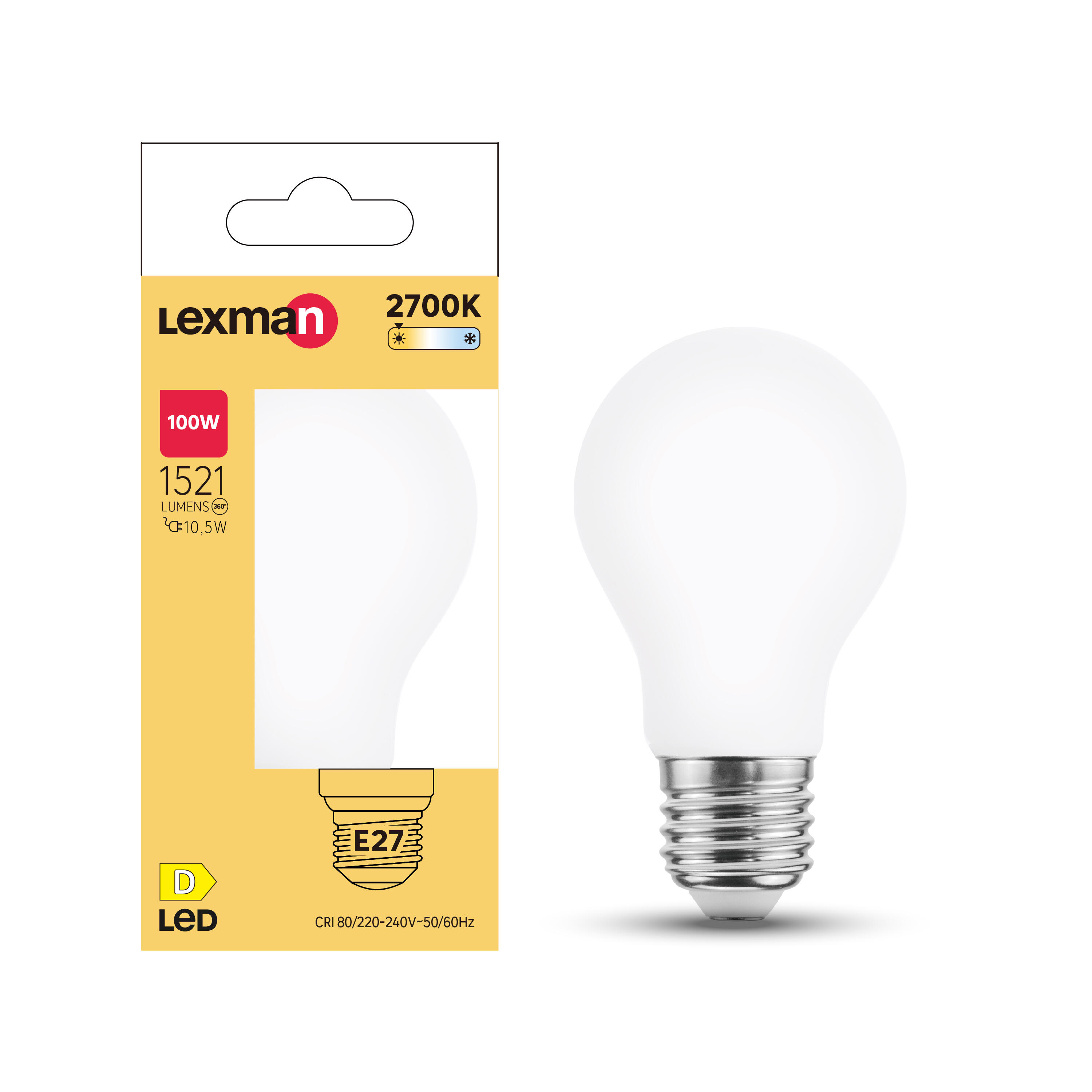 Ampoule led,  E27, 1521lm = 100W, blanc chaud, LEXMAN - 4