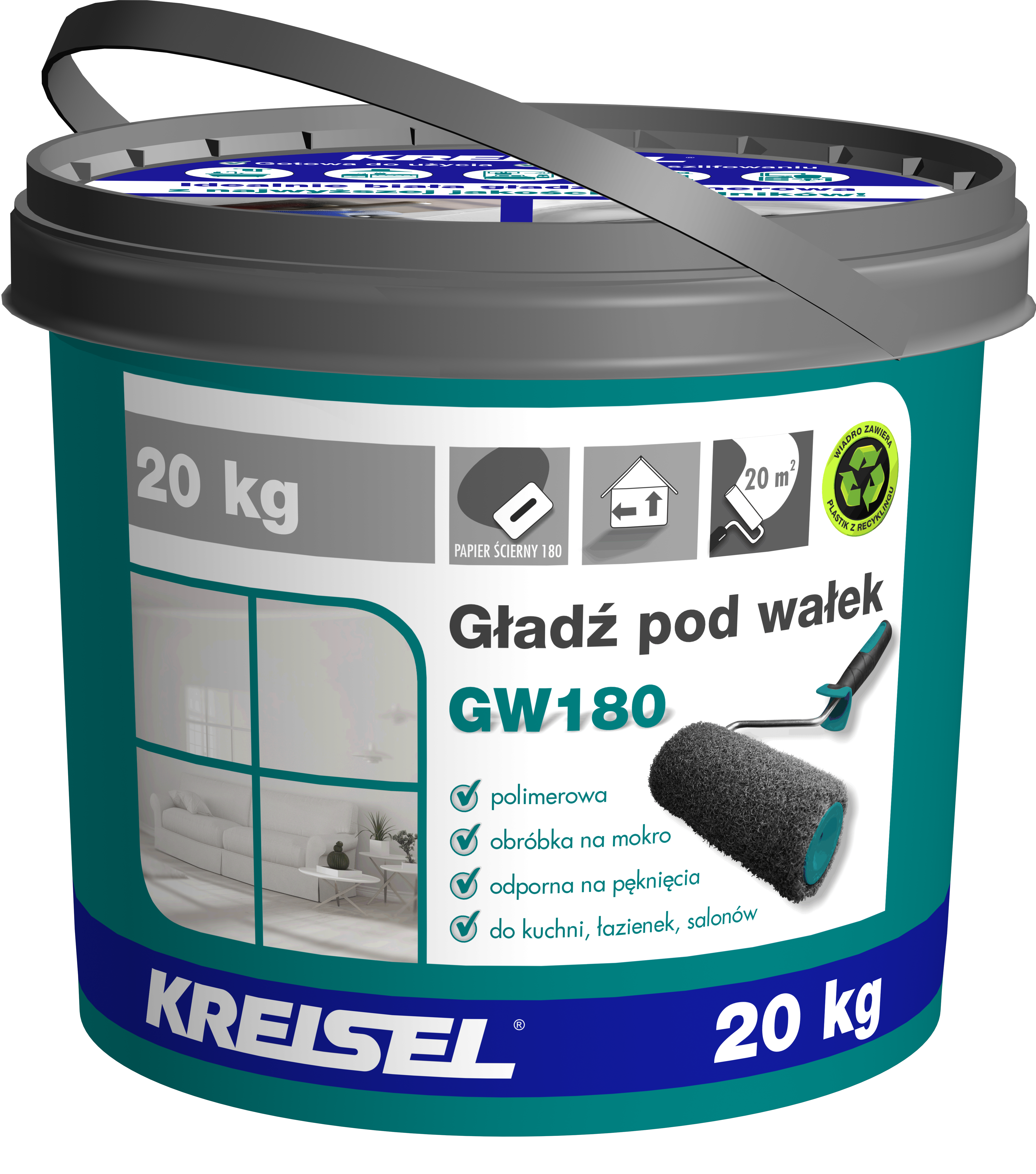 Gotowa gładź pod wałek GW180 20 kg Kreisel