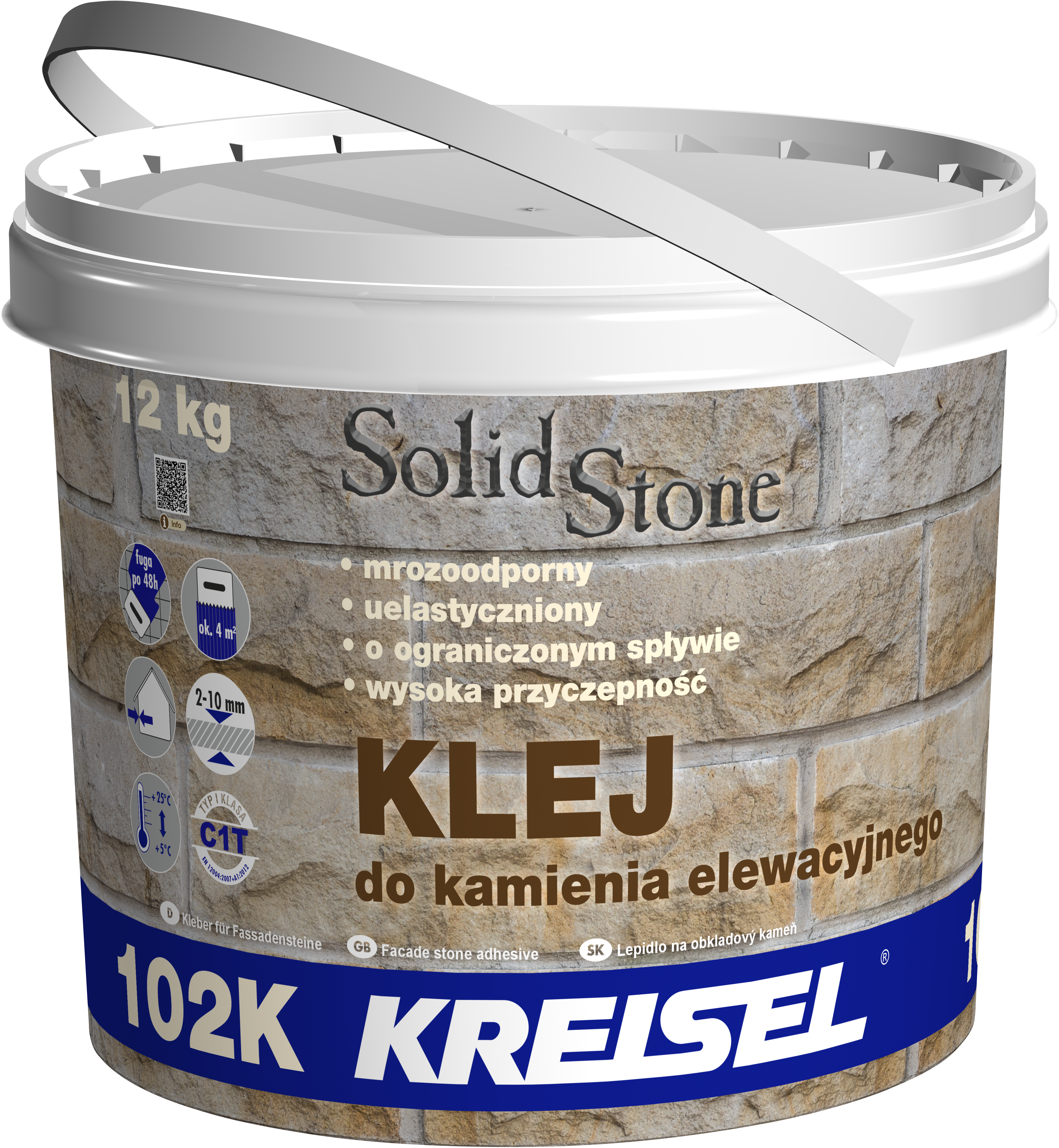 Klej do kamienia elewacyjnego Solid Stone 102k 12 kg Kreisel