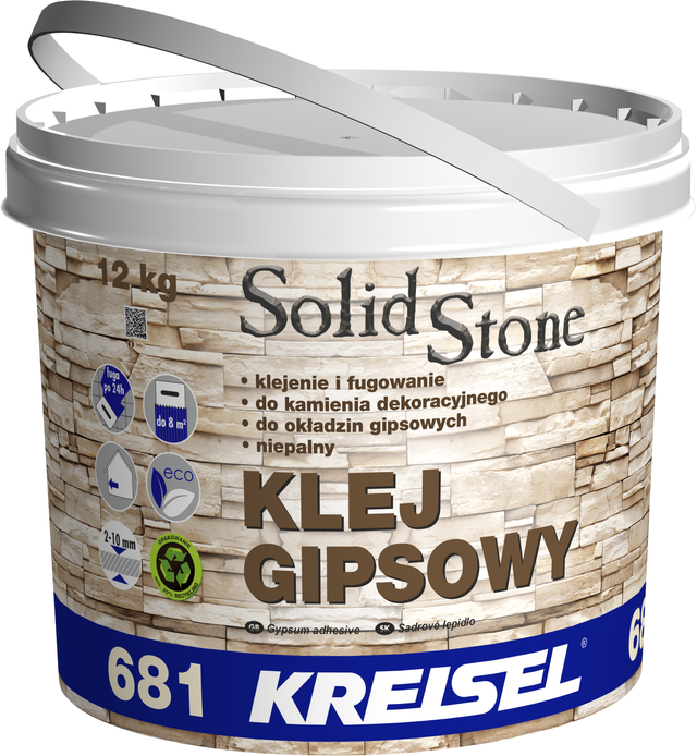 Klej gipsowy do kamienia dekoracyjnego SOLID STONE 681 12 kg Kreisel
