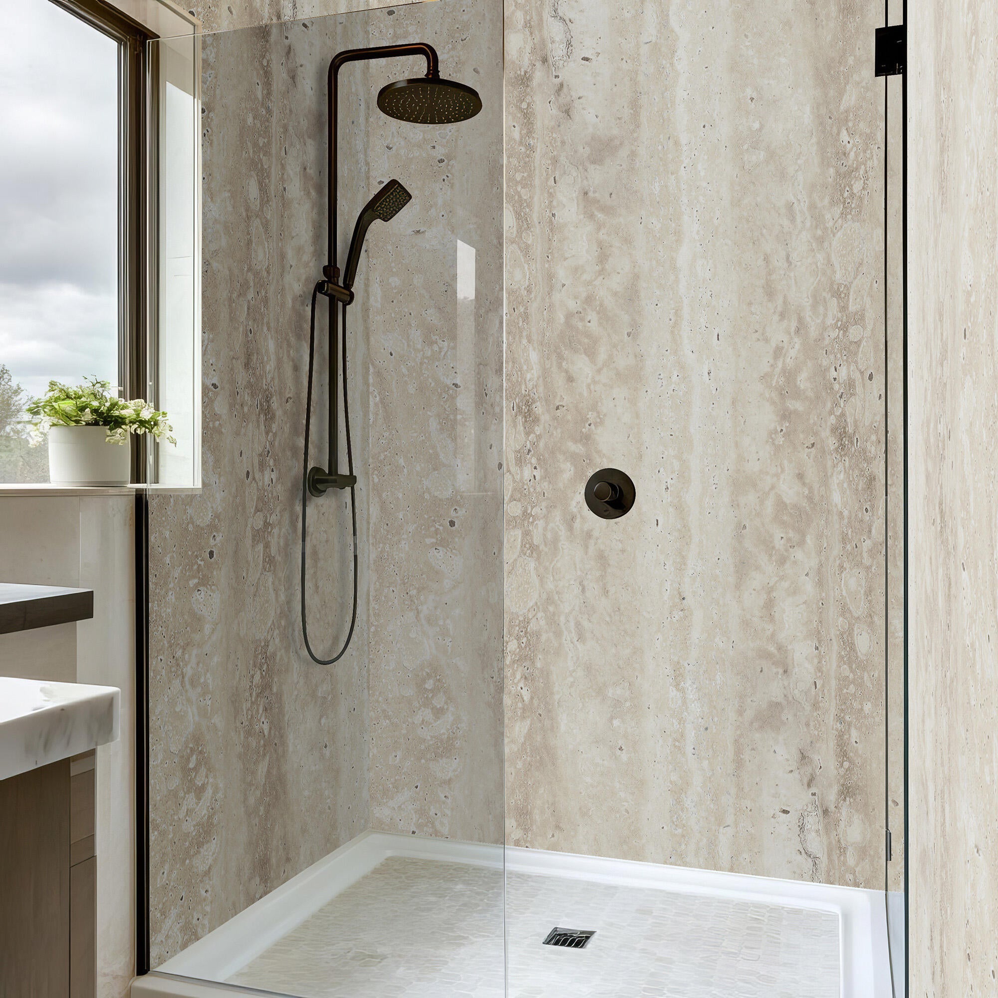 Revestimiento de pared decorativo efecto mármol de PVC XL Inspiro XL Matt Ember de 260x90cm - 2