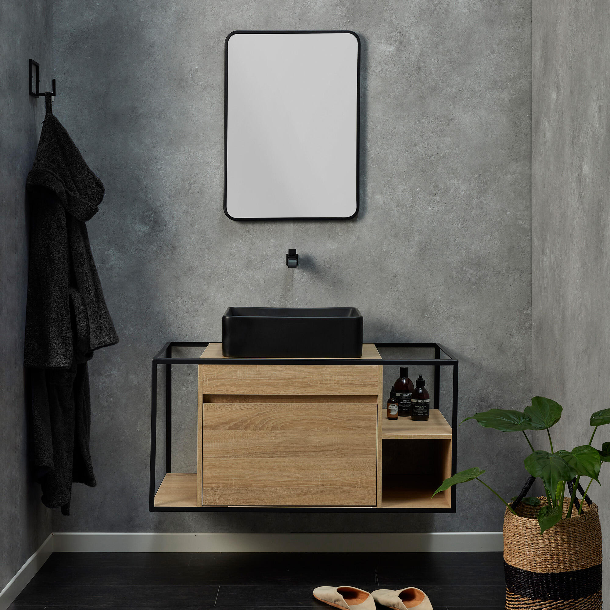 Revestimiento de pared decorativo efecto cemento de PVC Inspiro XL Matt Oasis blanco de 260x90cm - 2