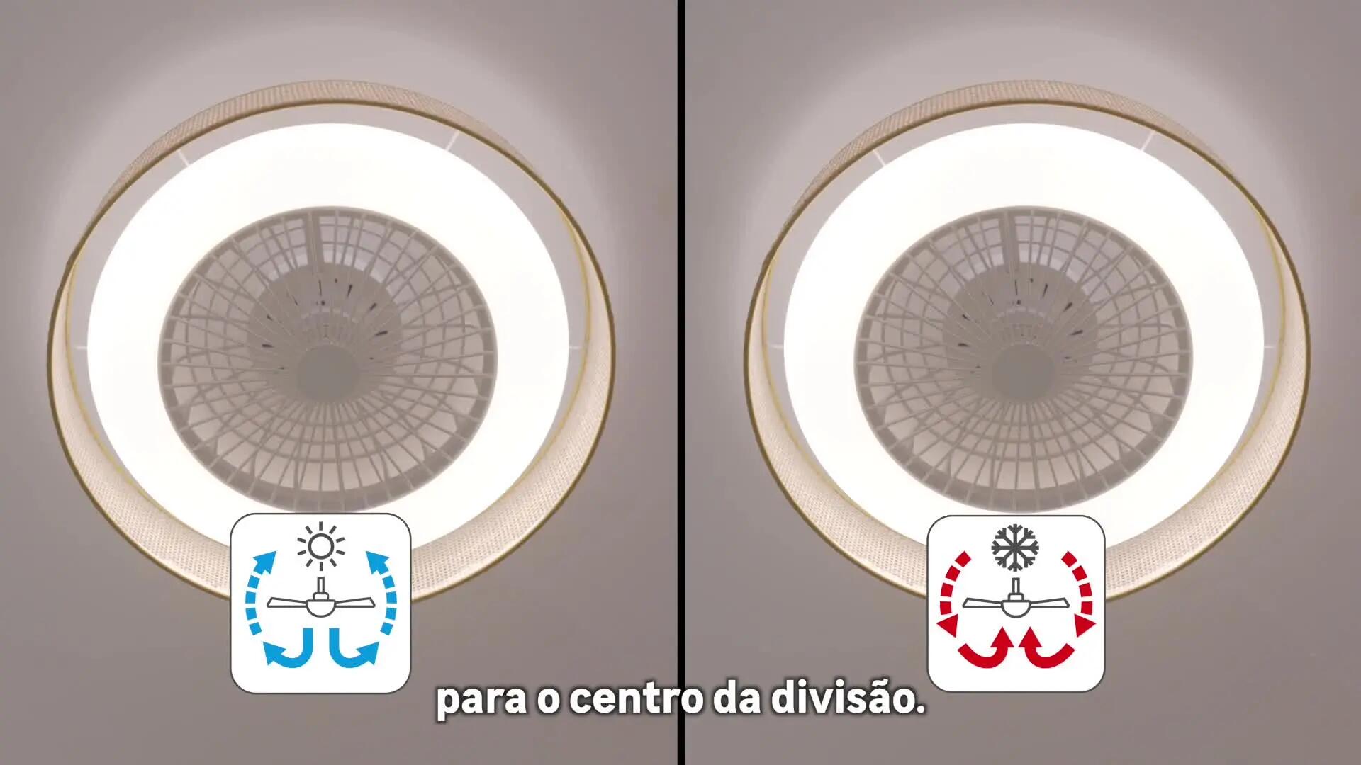 Ventoinha de teto com lâmpada silenciosa D55 555o Lm CCT DC branco Raffan Inspire
 - 2