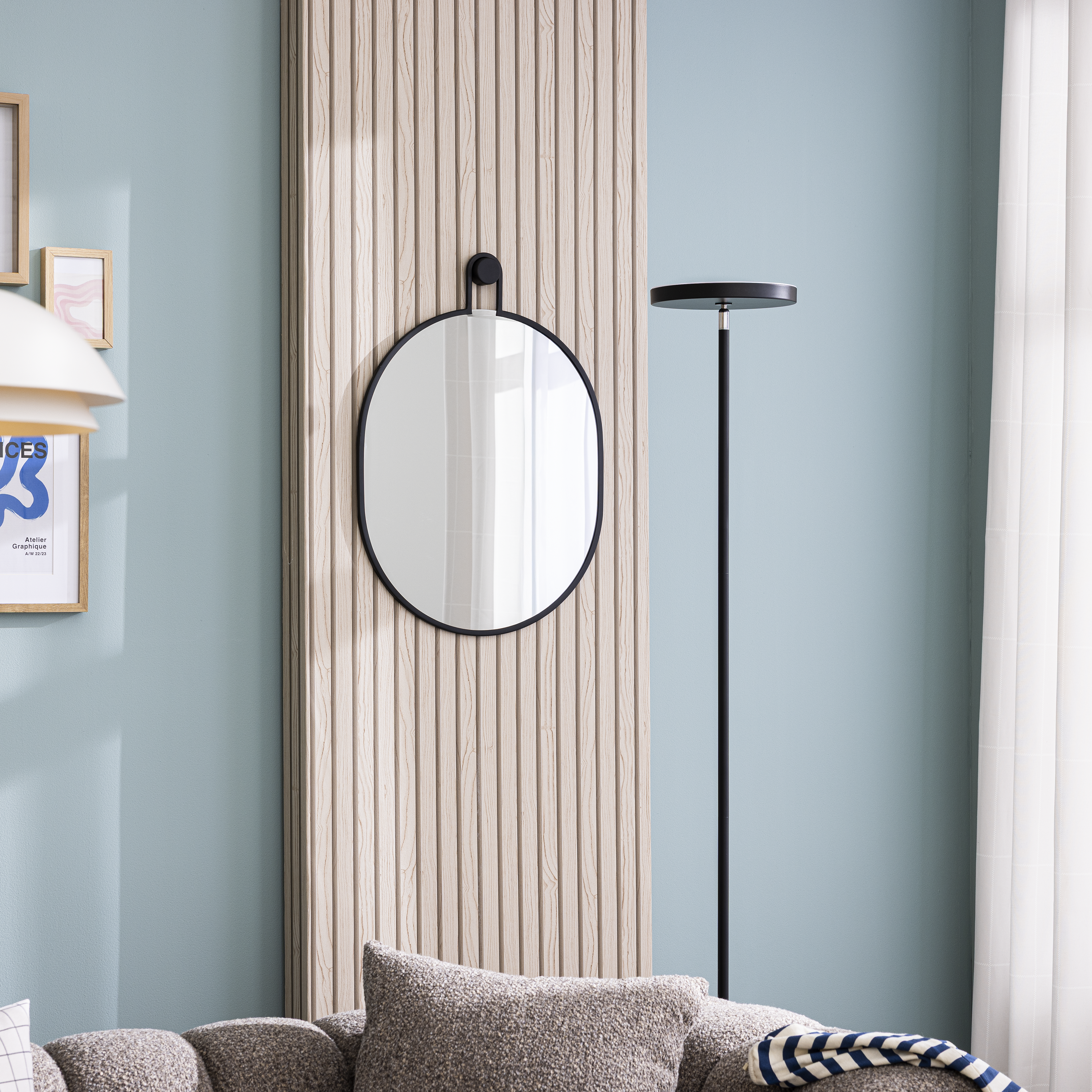 Miroir ovale métal noir Pendul INSPIRE, l.50 x H.70 cm - 2