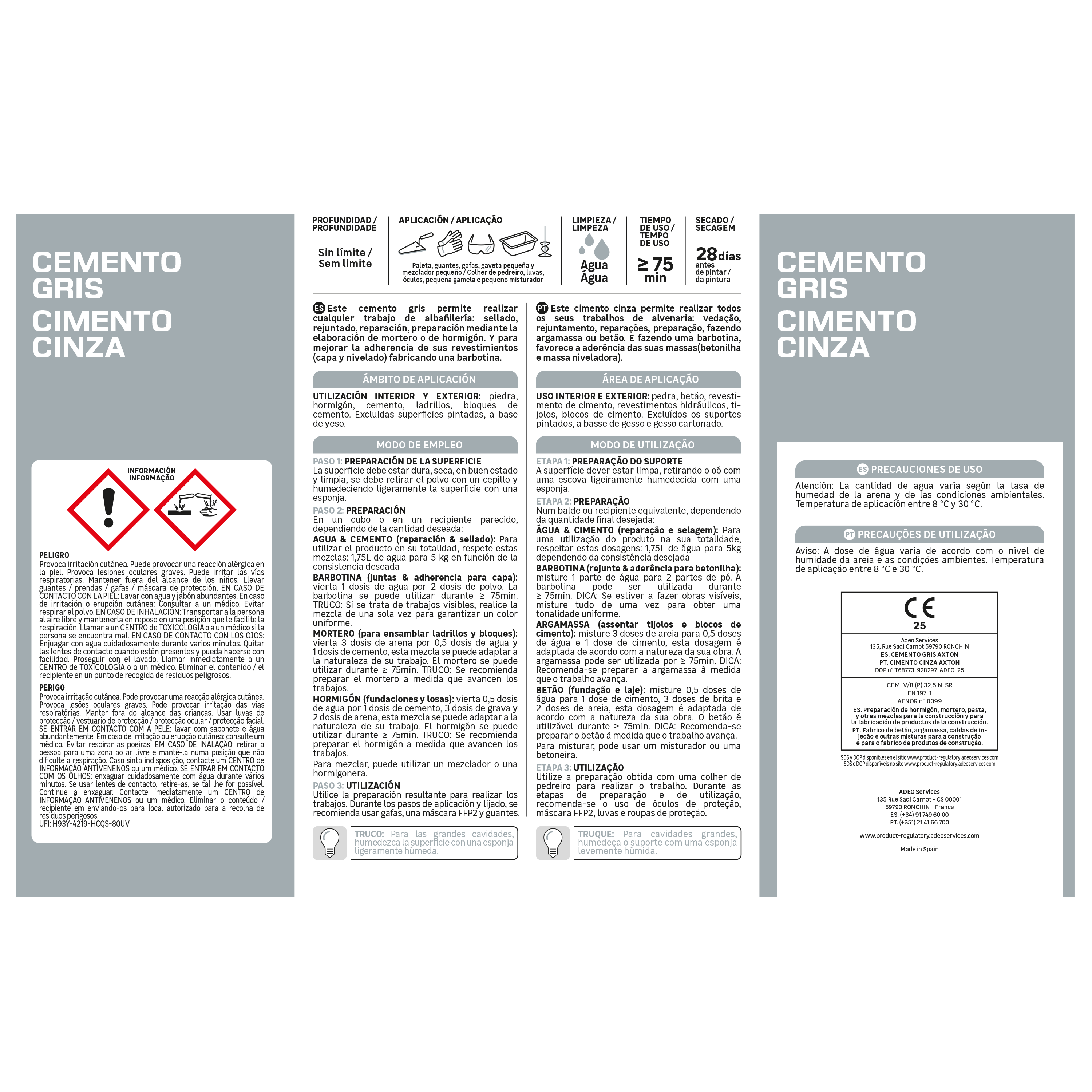 Saco de cimento de 5Kg cinza Axton - 3