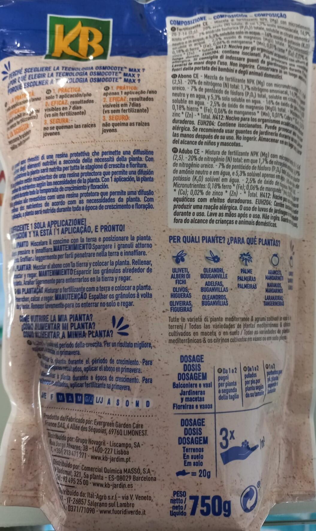 Adubo Granulado 700gr KB Performance Organics Citrinos - 2