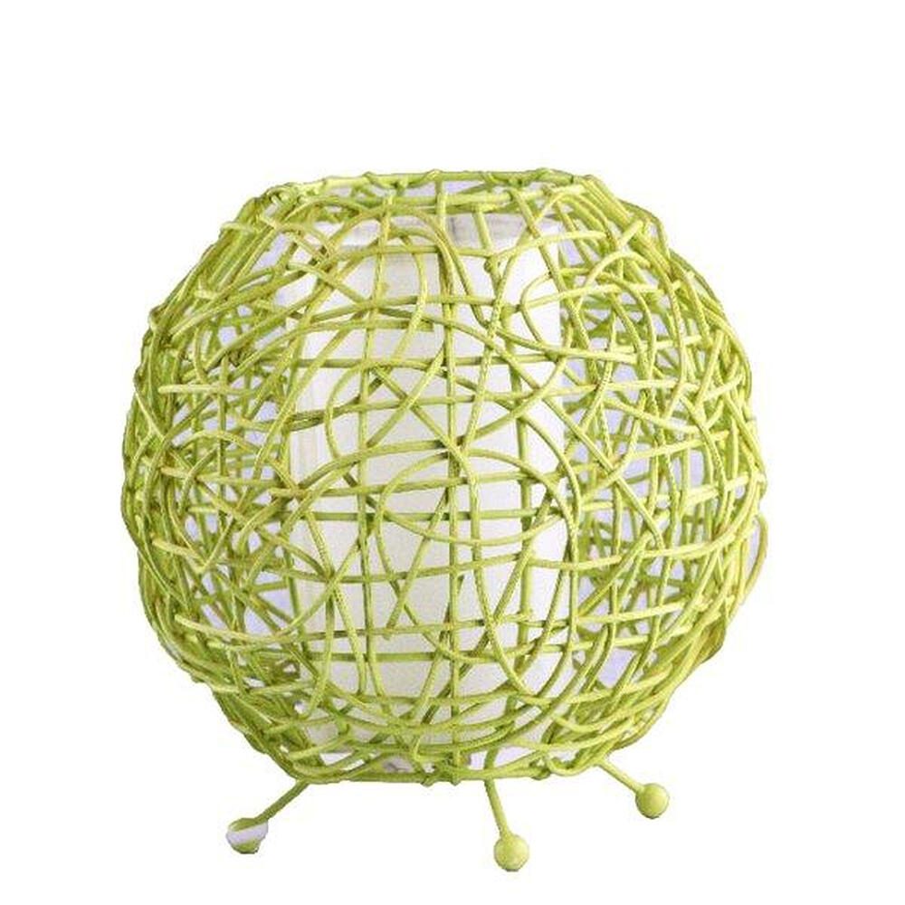 Lámpara de sobremesa de rattan verde e27