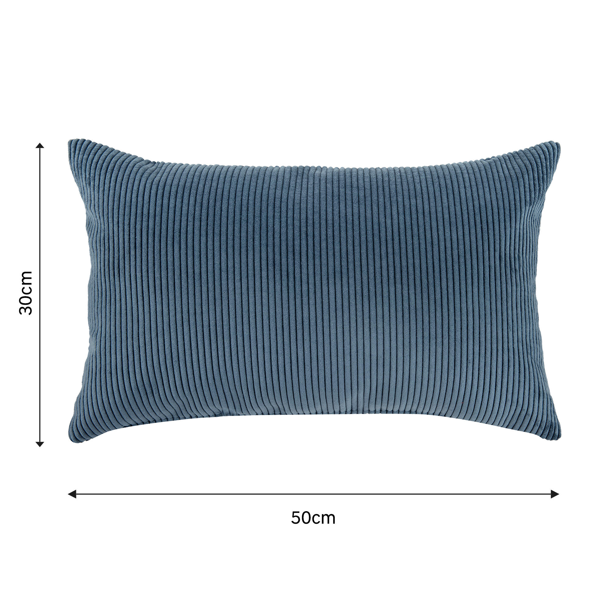 Cojín decorativo rectangular Elio pana poliéster liso azul 50x30cm - 2