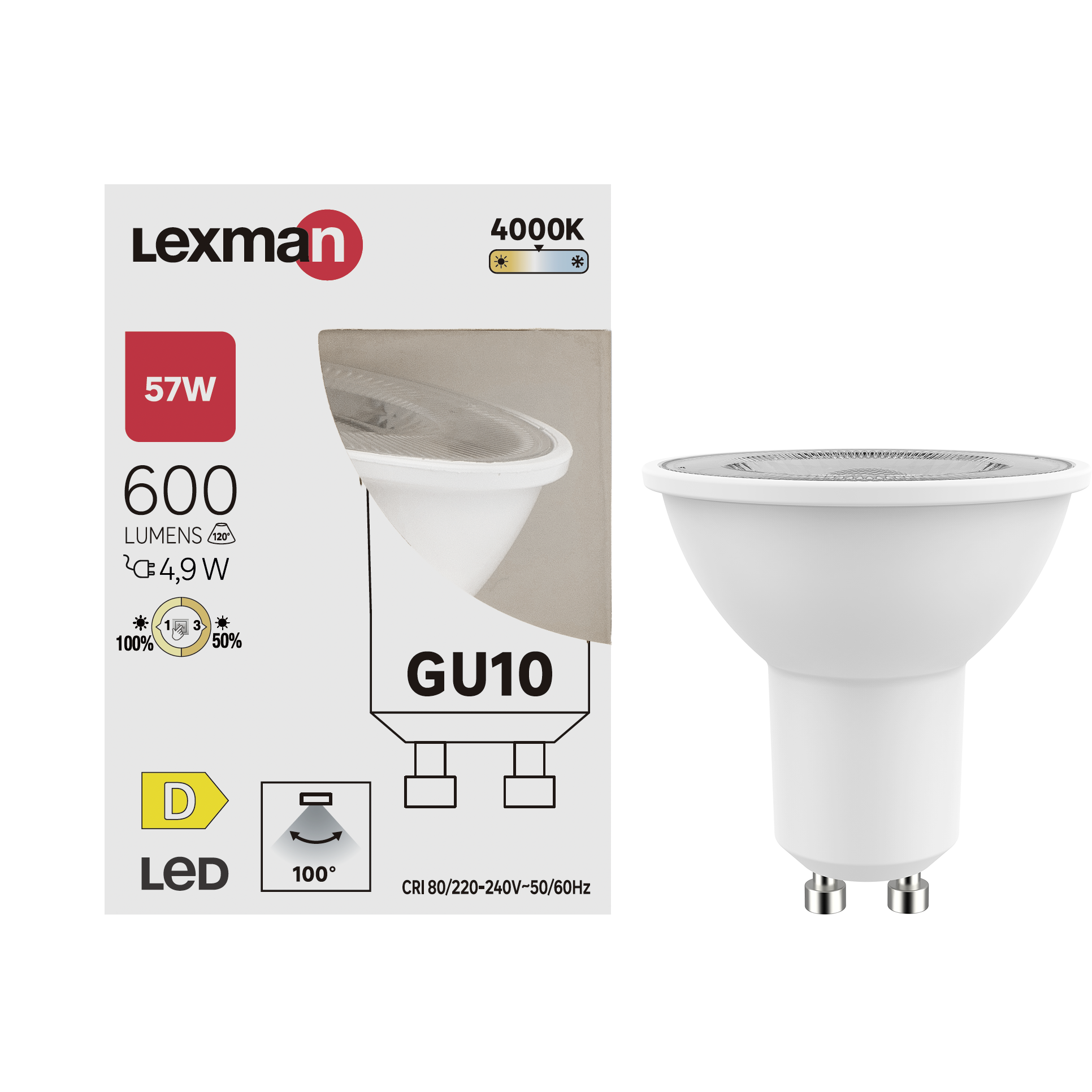 Lâmpada led GU10 600 lm 4000k Lexman - 2
