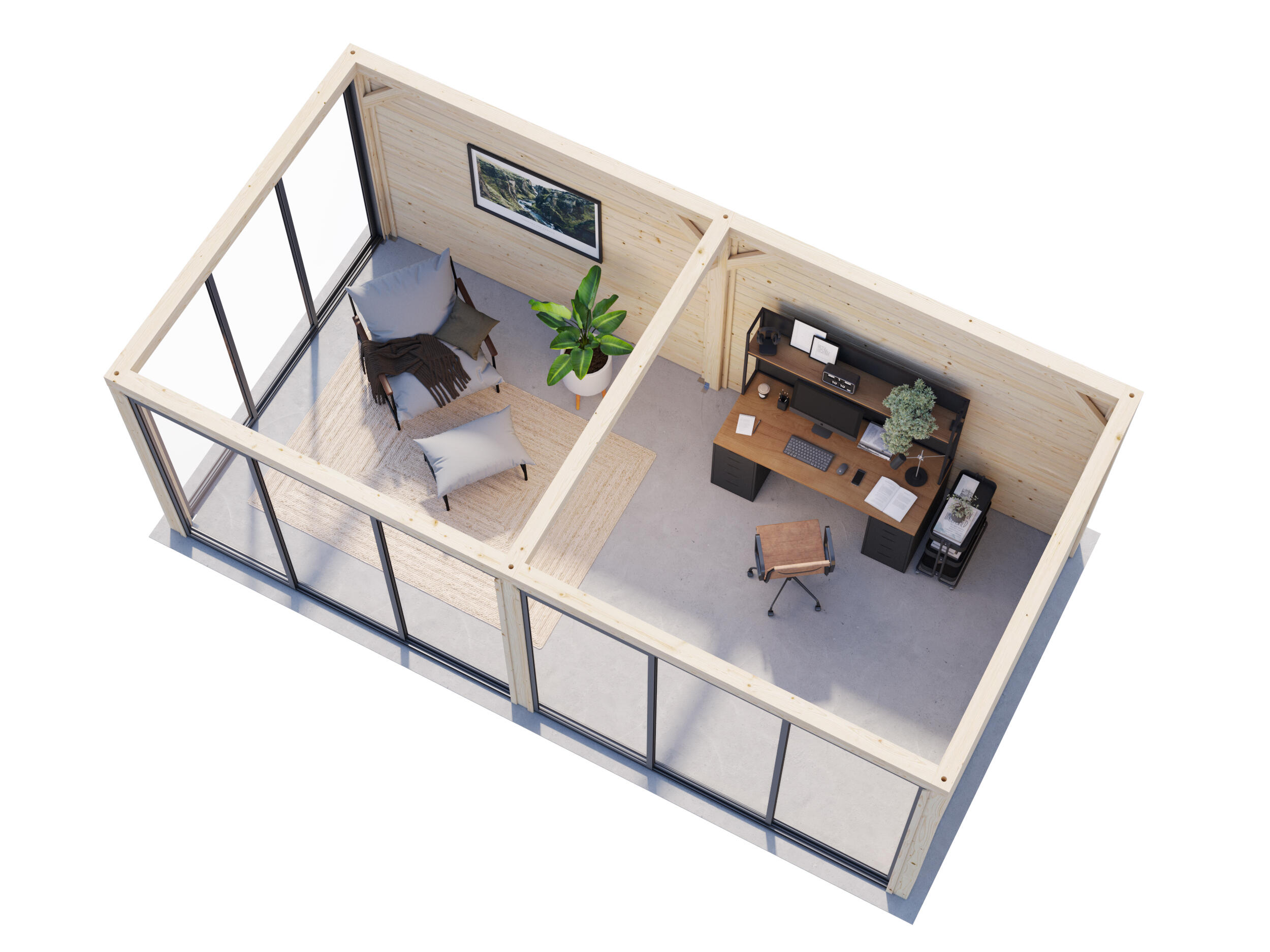 Caseta de madera PABELLÓN LENNA 16,6 M2 SET 402 de 340x245x628 cm y 21.35 m2 con 28 mm espesor doble puerta PALMAKO - 7