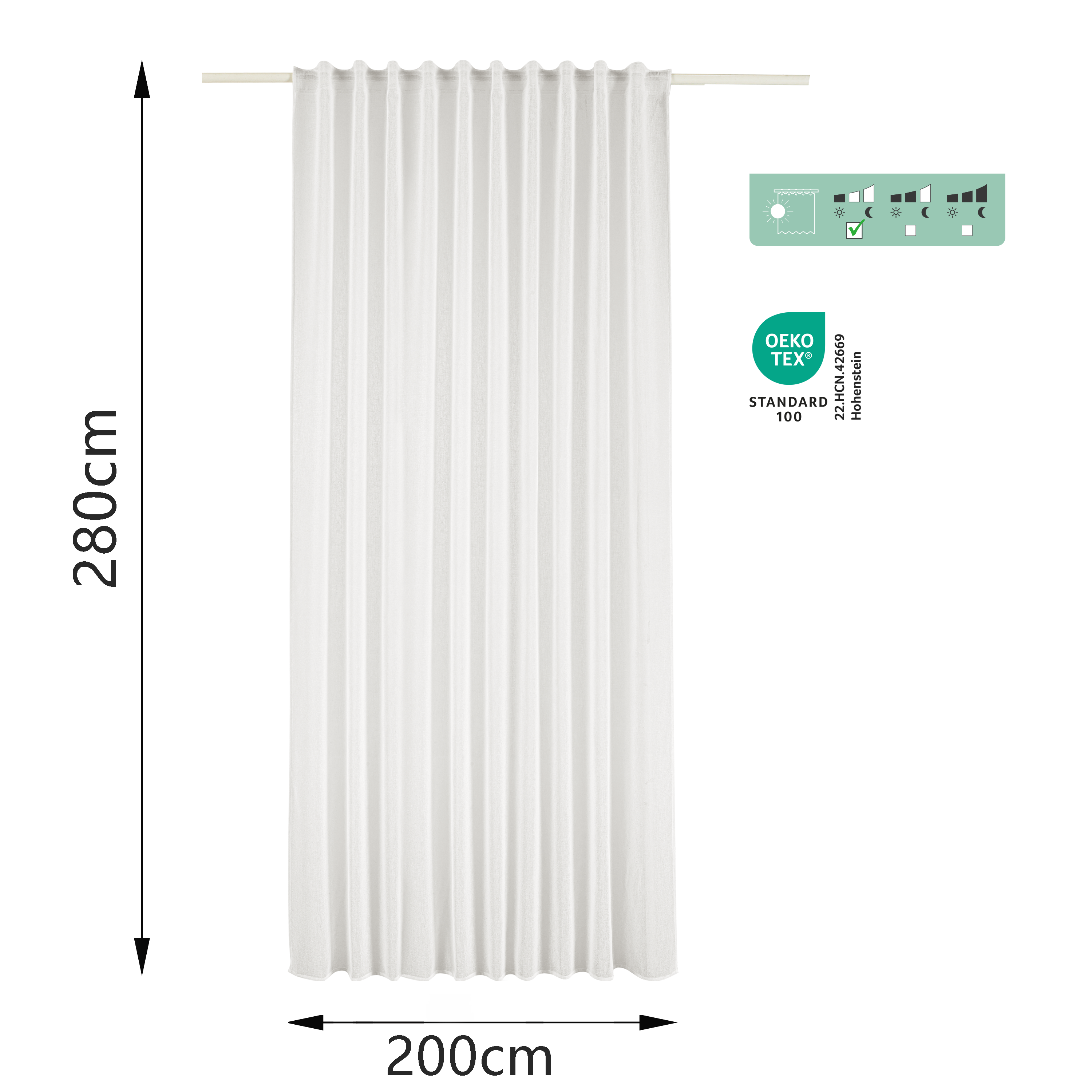 Cortinado fita e/ou presilha Zadig 200x280cm branco Inspire - 8