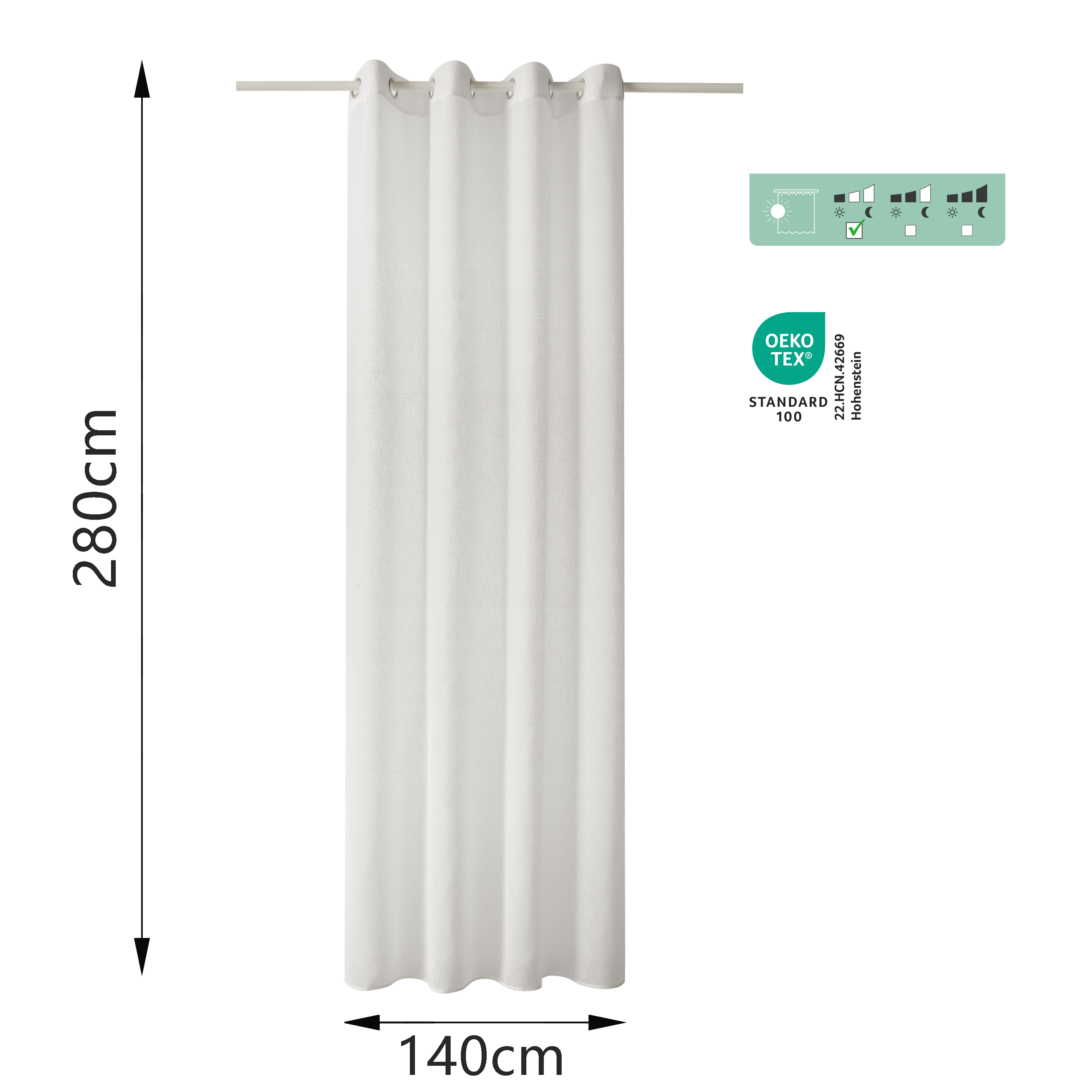 Visillo  ollaos Zadig  INSPIRE  blanco de 140x280cm - 2