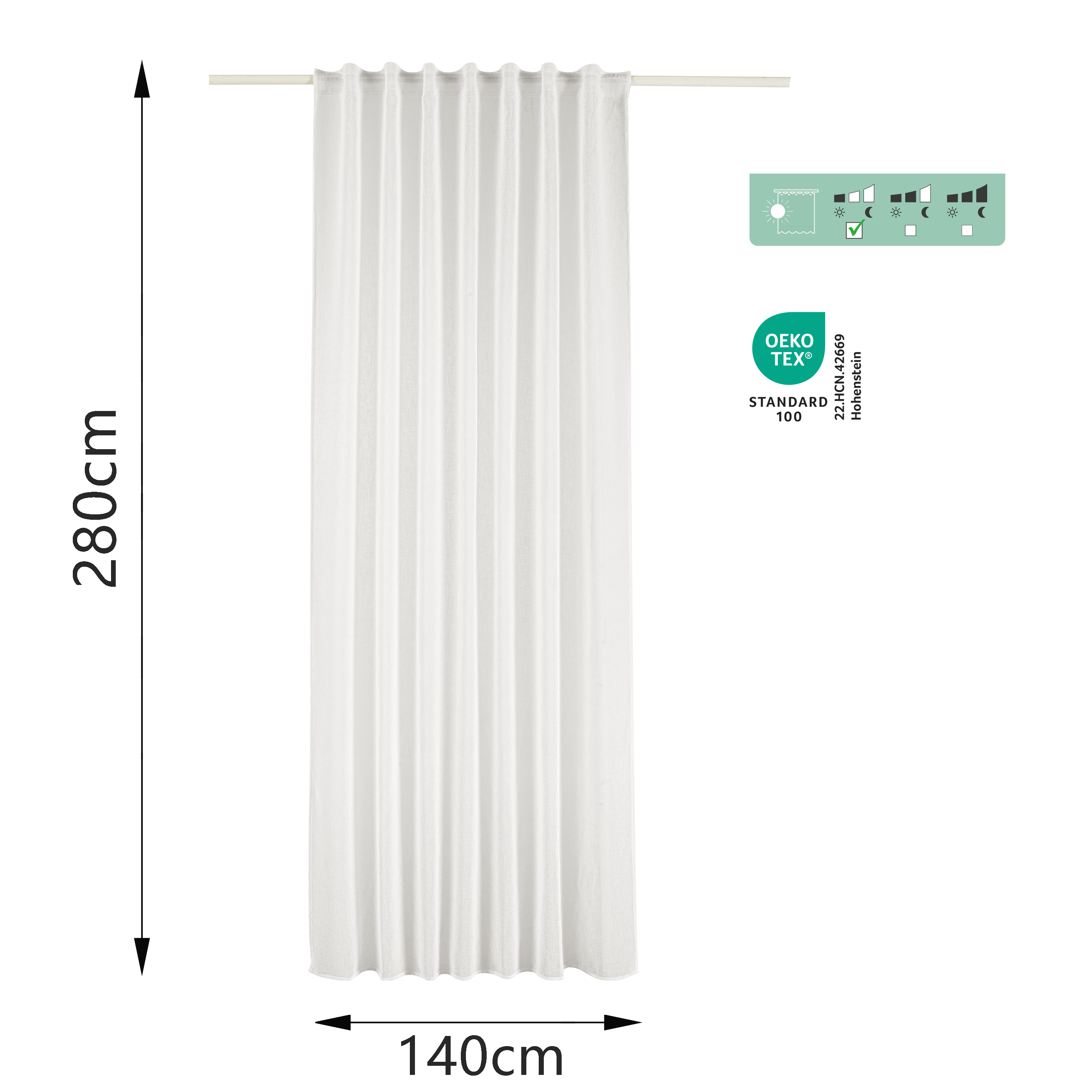 Firana na taśmie Zadig biała 140 x 280 cm Inspire - 10